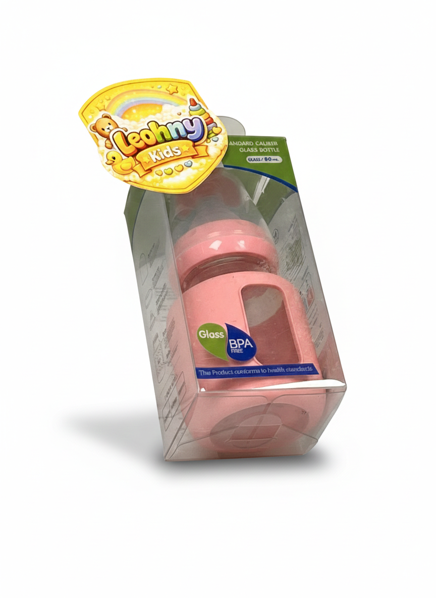 BPA-Free Glass Baby Feeding Bottle (With Silicone Cover)