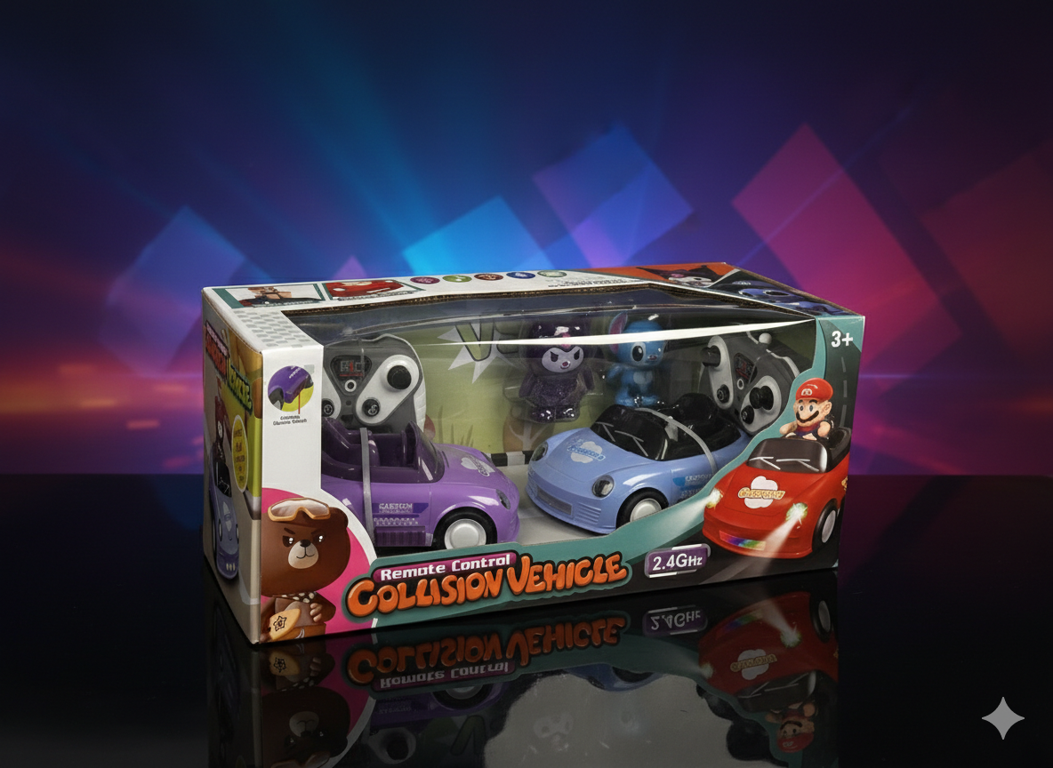 2.4GHz Remote Control Collision Vehicle Set – Interactive Cartoon Bumper Cars