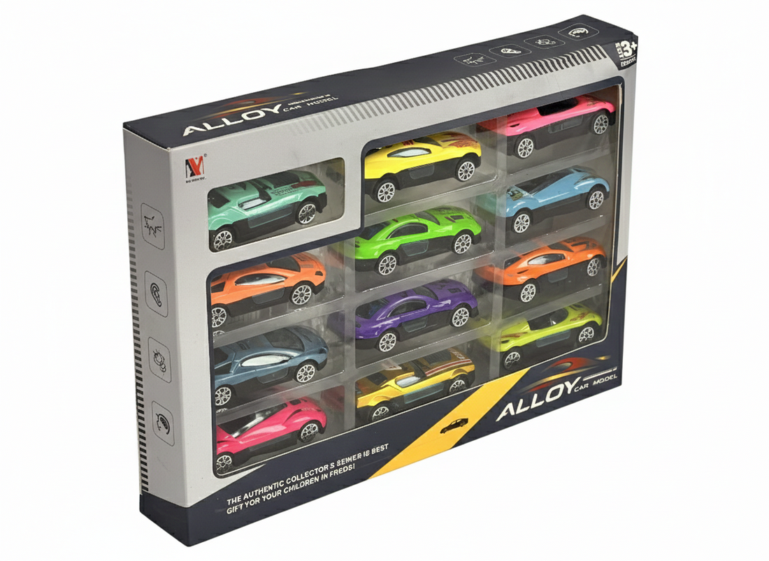 Alloy Car Model Die-Cast Sports Car – Single Piece & 12-Piece Gift Set (3+ Ages)