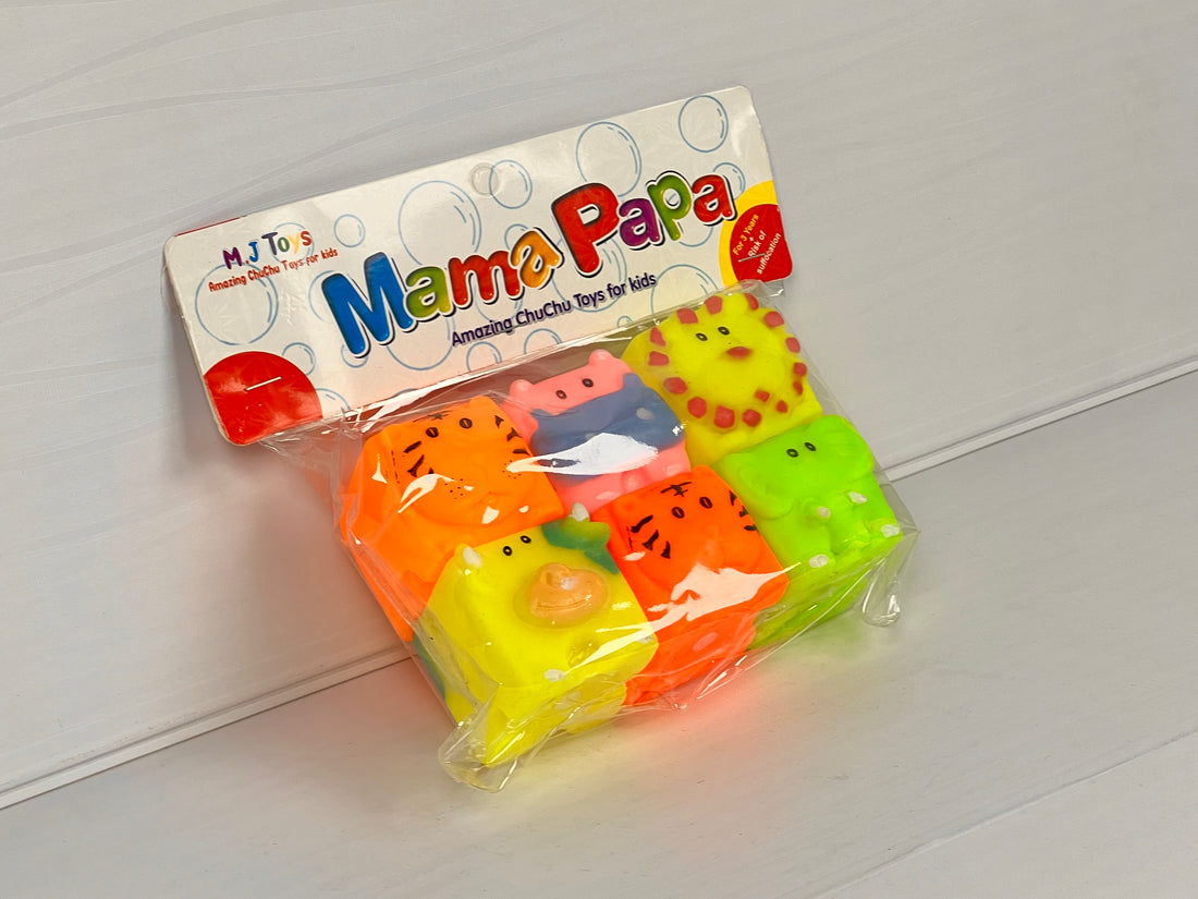 Mama Papa Amazing ChuChu Squeaky Animal Toy Set – Soft Bath & Play Toys