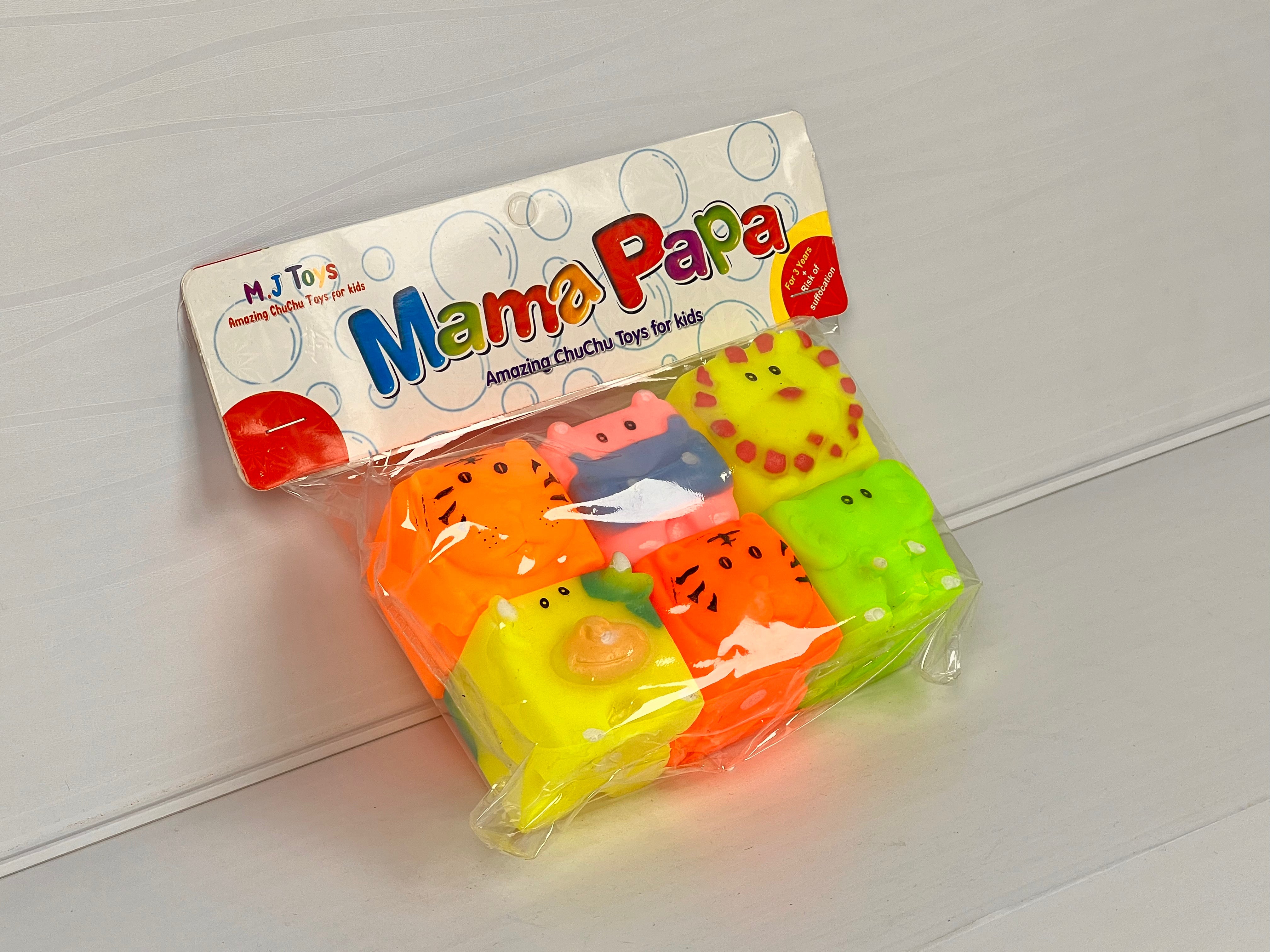 Mama Papa Amazing ChuChu Squeaky Animal Toy Set – Soft Bath & Play Toys