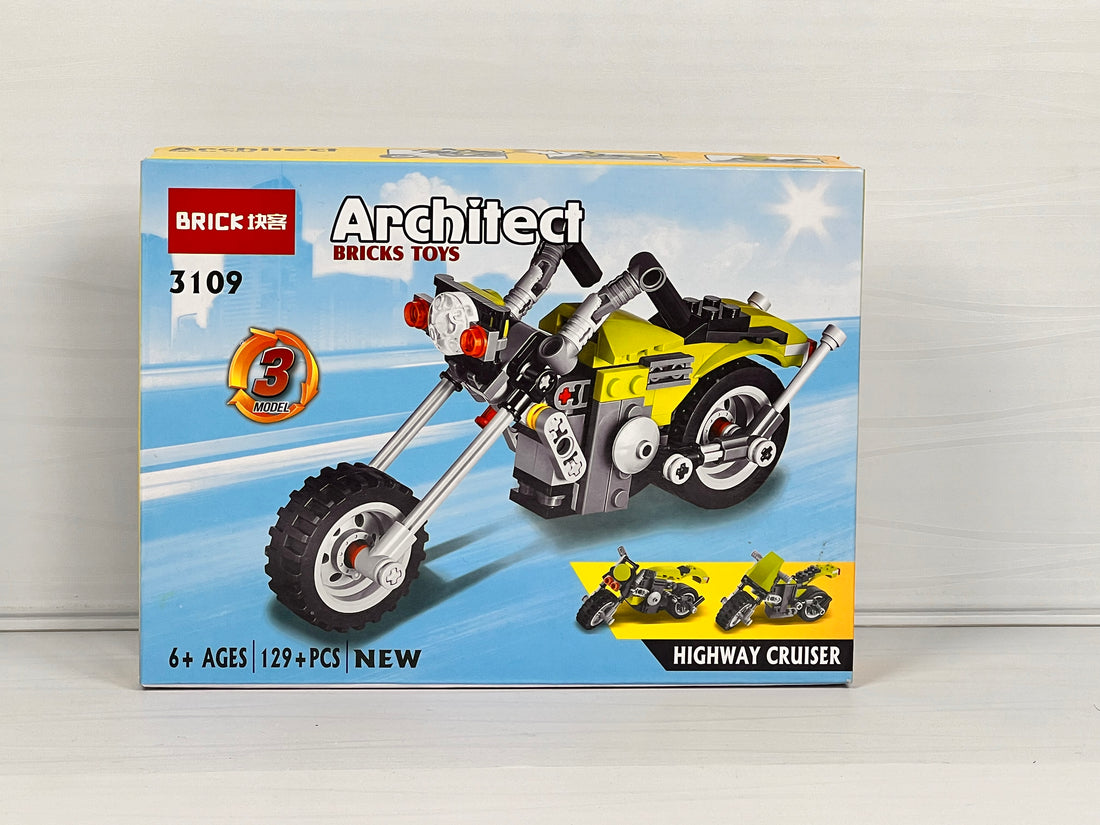 Architect Bricks Toys 3-in-1 Highway Cruiser – 129+ Pcs Building Block Set