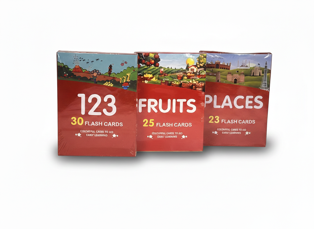 Kids Educational Flash Cards Set – ABC, 123, Animals, Fruits & Places Learning Cards