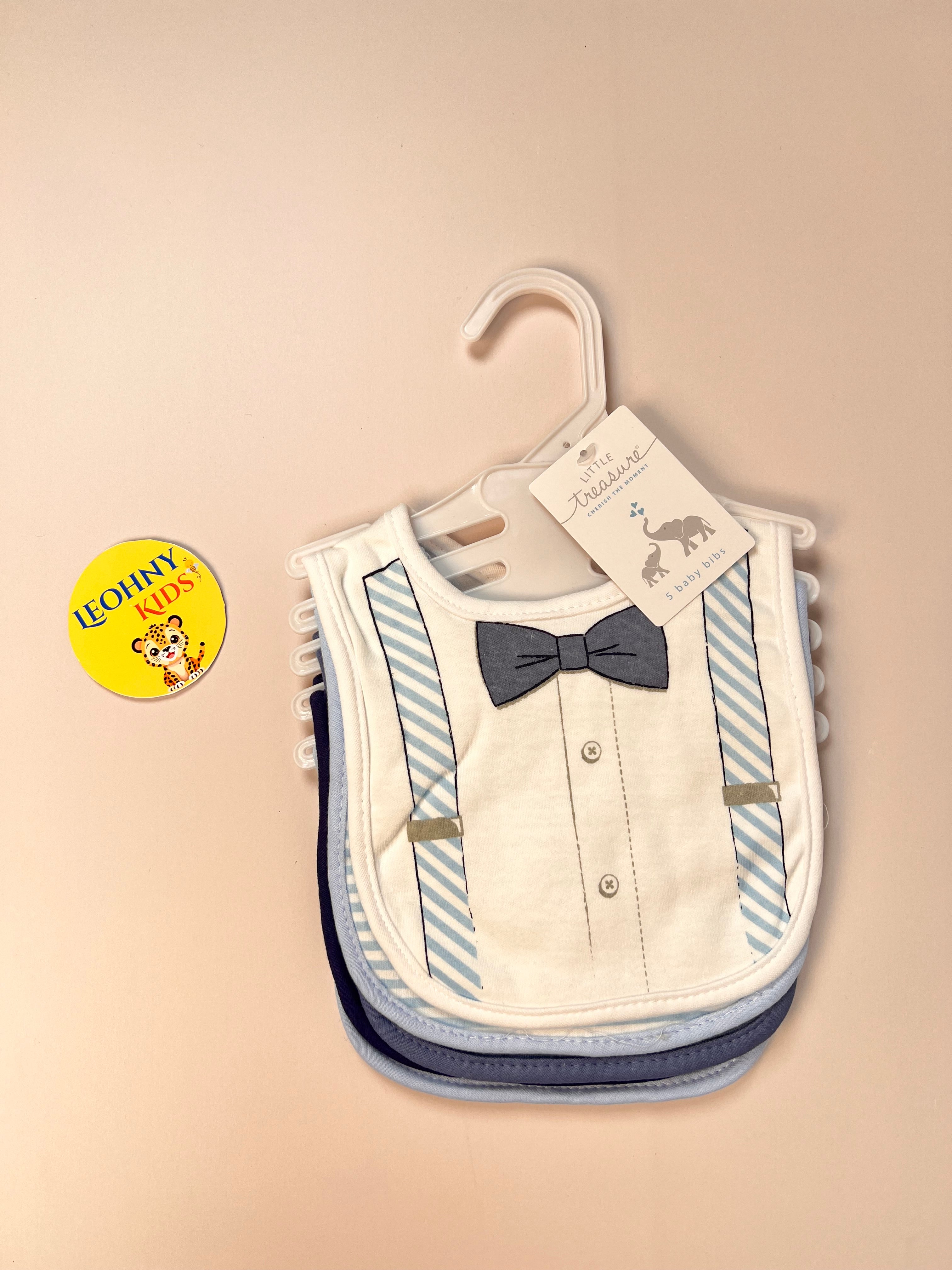 Baby 5-Piece "Little Treasure" Formal Tuxedo & Gentleman Bib Set