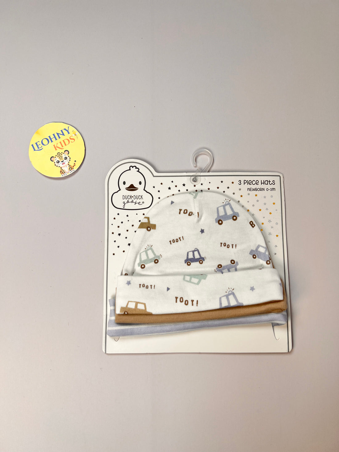 Newborn 3-Piece Floral & Solid Beanie Hat Set (0–3 Months)