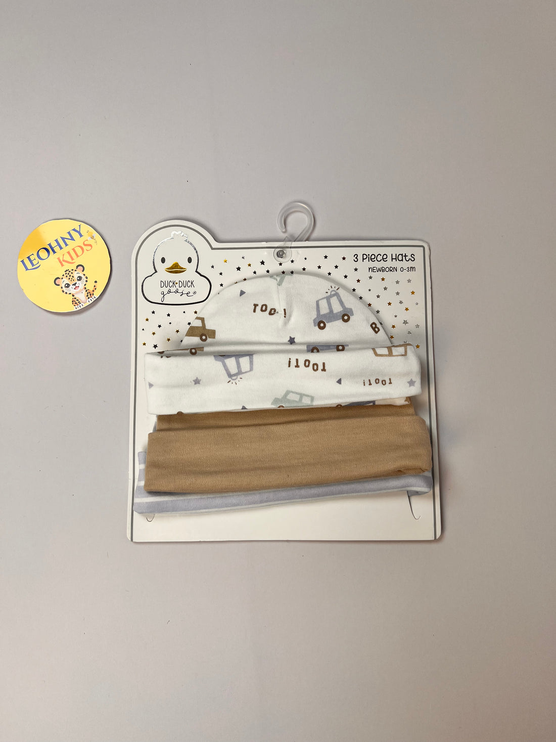 Newborn 3-Piece Floral & Solid Beanie Hat Set (0–3 Months)