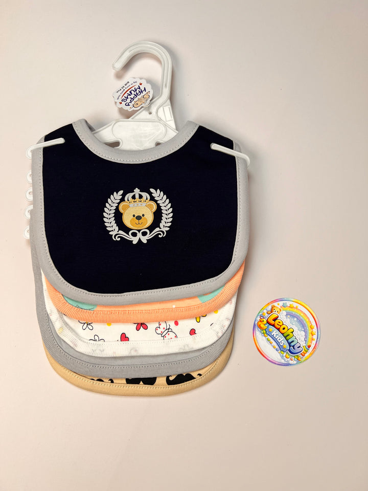Baby 5-Piece "Happy Mums" Essential Soft-Cotton Bib Set