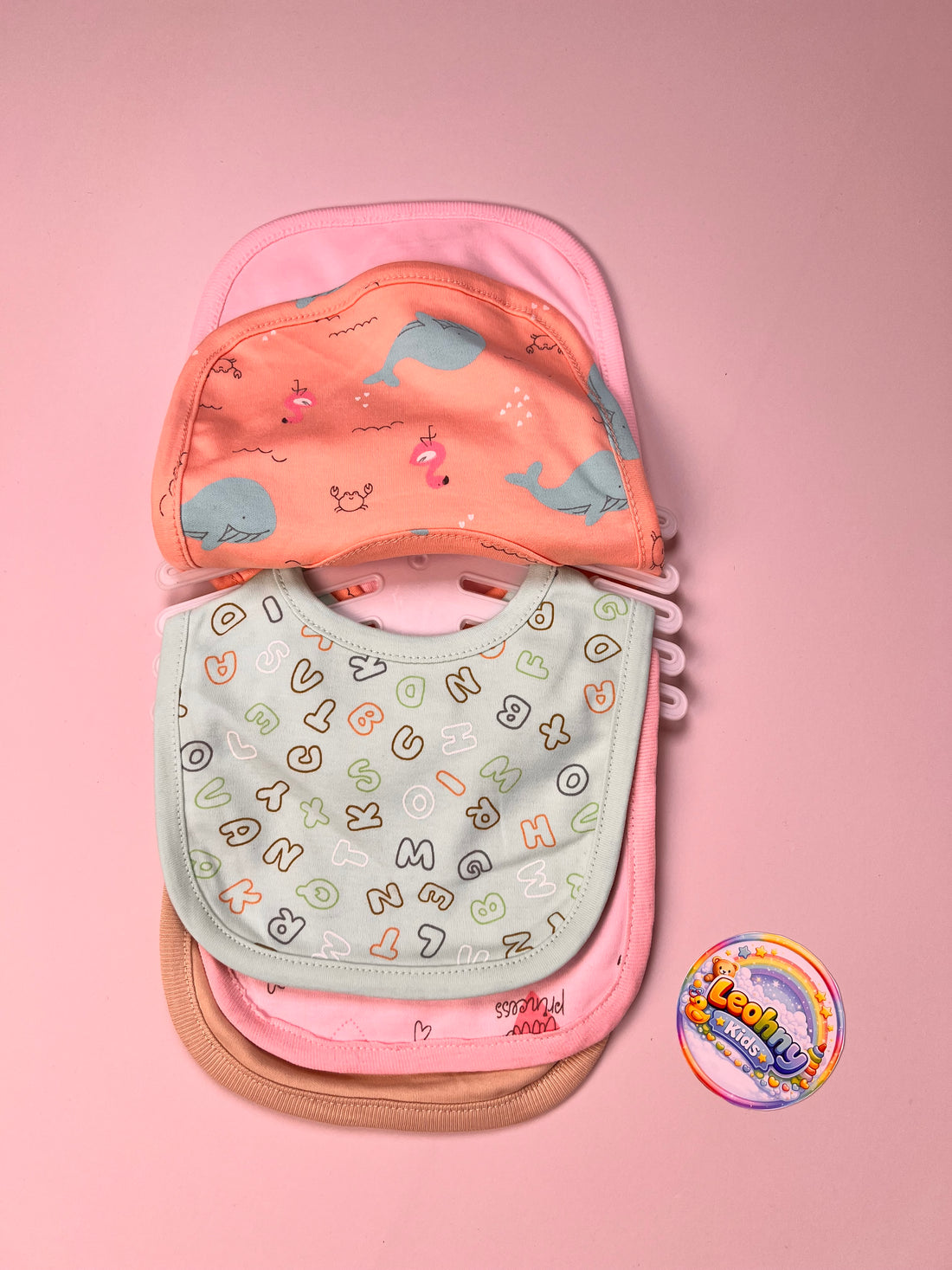 Baby 5-Piece "Happy Mums" Essential Soft-Cotton Bib Set