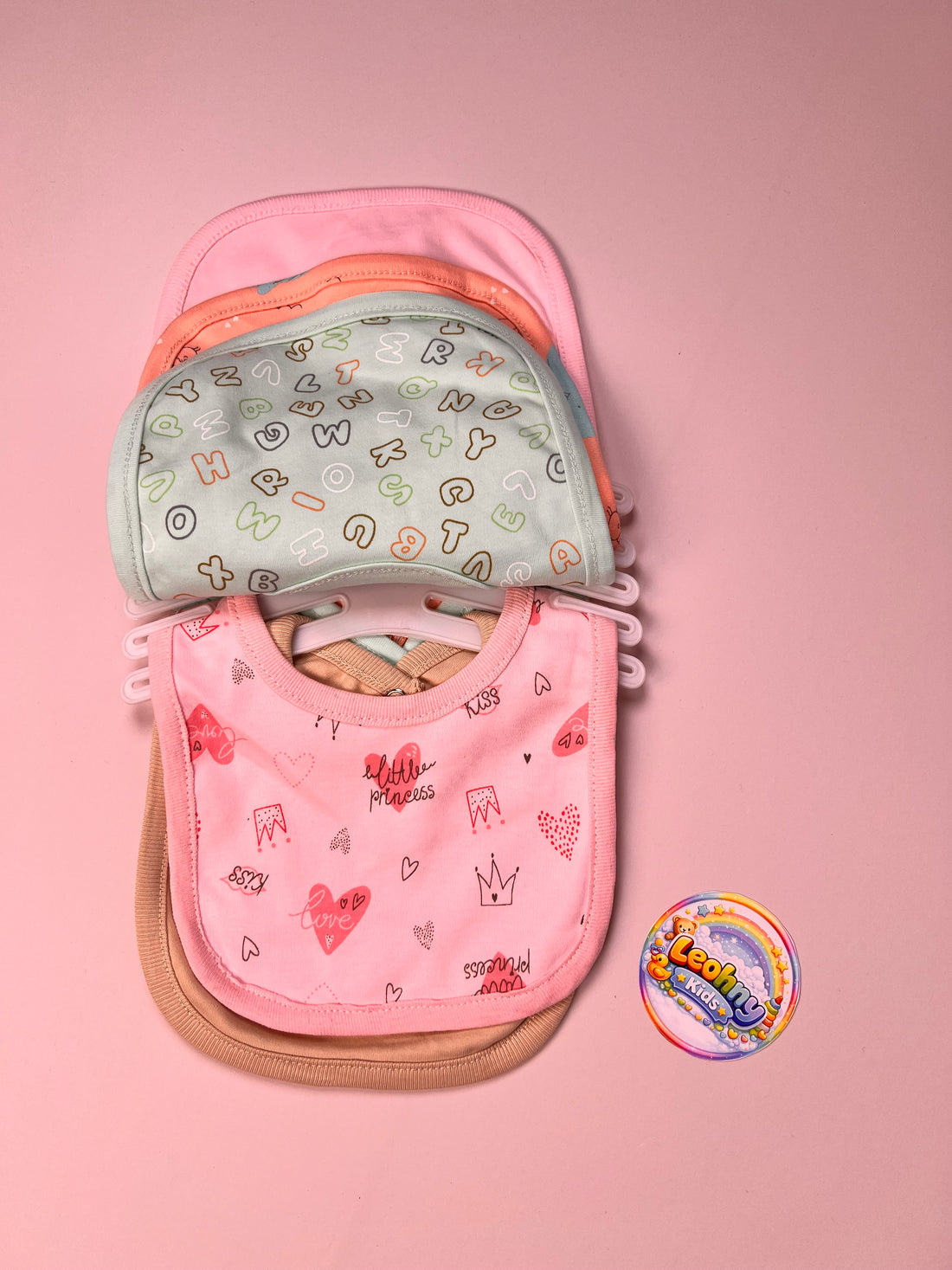 Baby 5-Piece "Happy Mums" Essential Soft-Cotton Bib Set