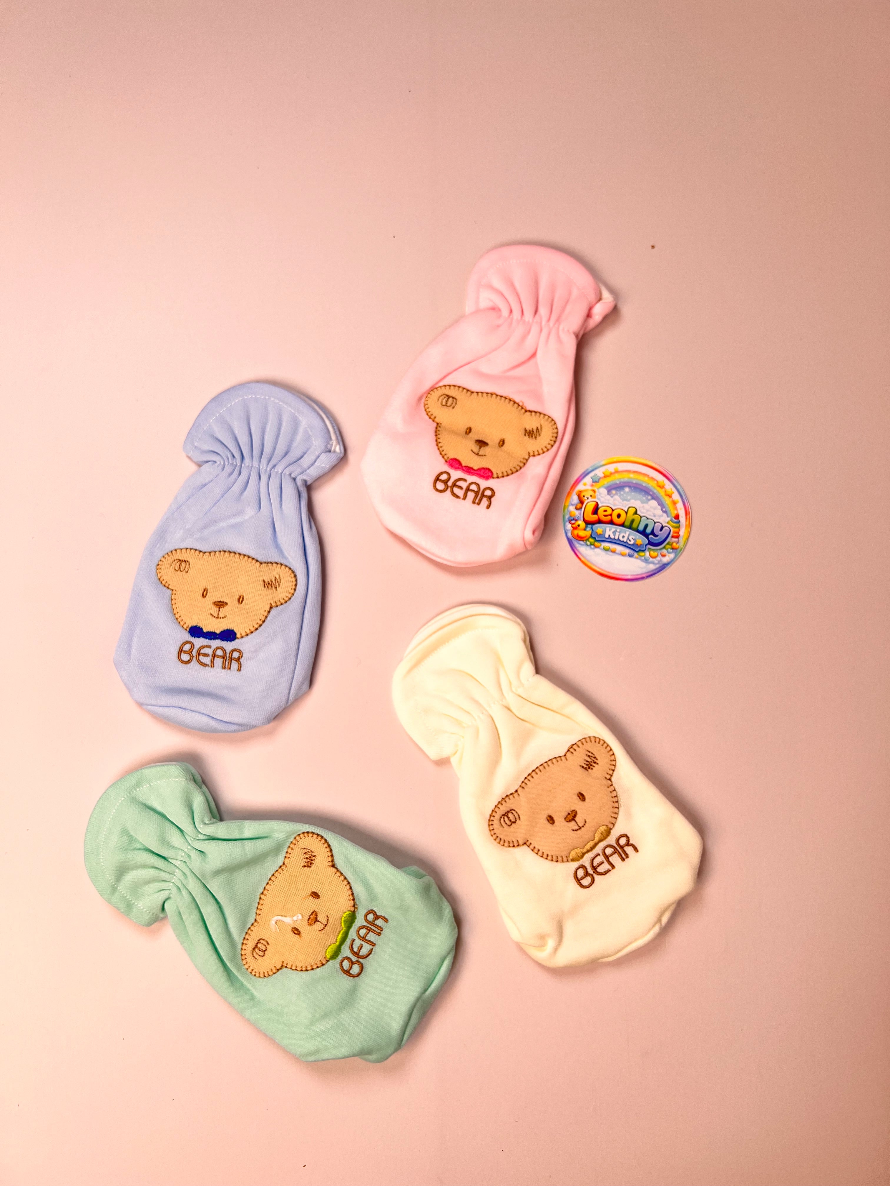 Baby Soft-Cotton Embroidered "Bear" Mitten / Accessory