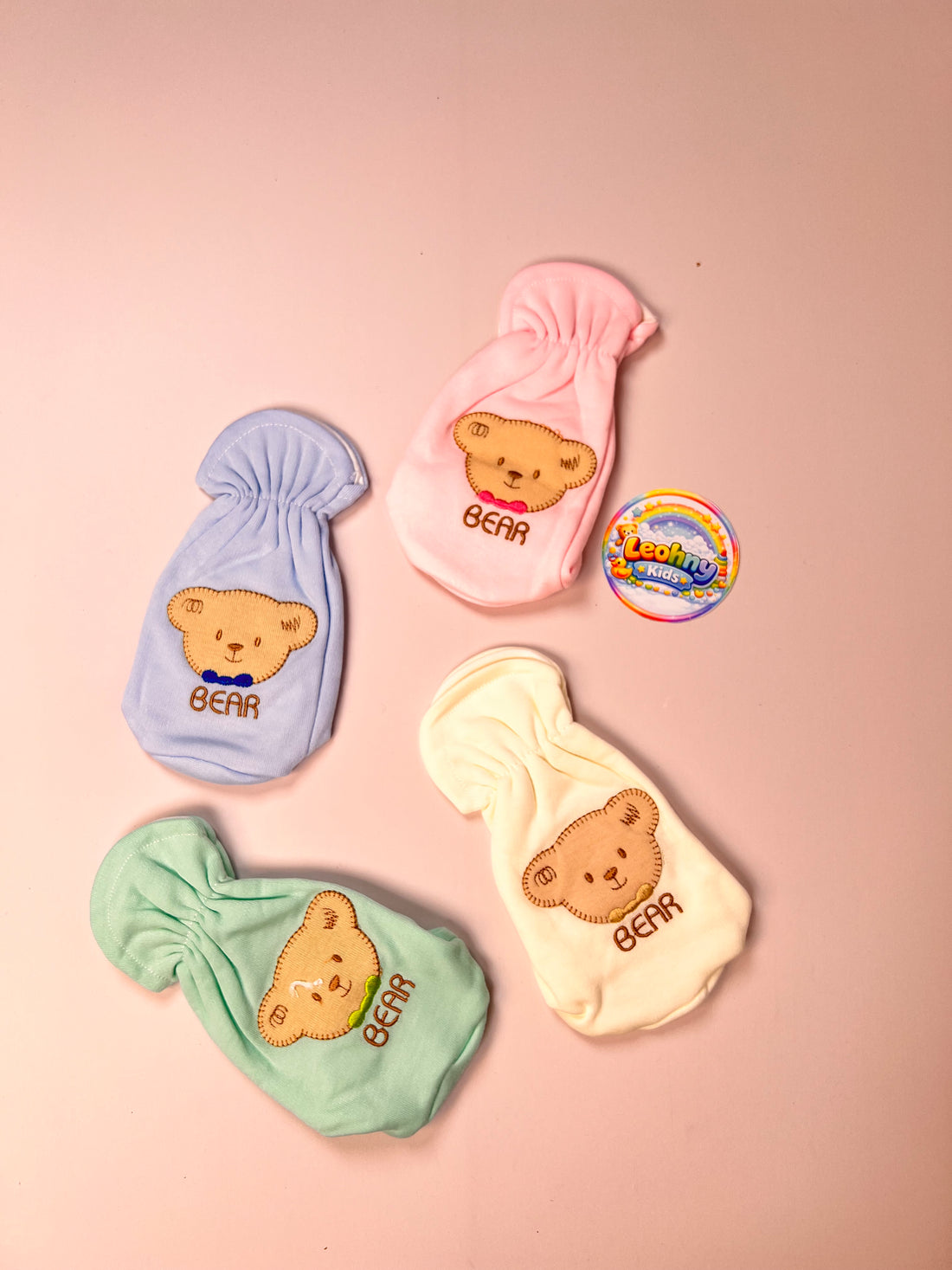 Baby Soft-Cotton Embroidered "Bear" Mitten / Accessory
