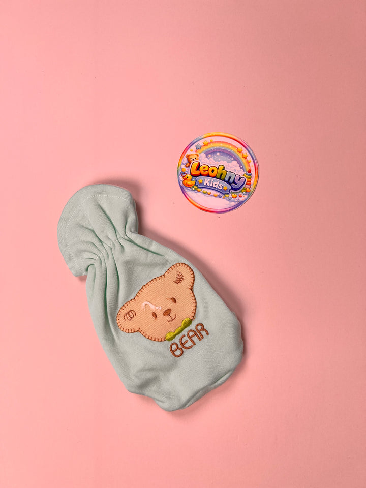 Baby Soft-Cotton Embroidered "Bear" Mitten / Accessory
