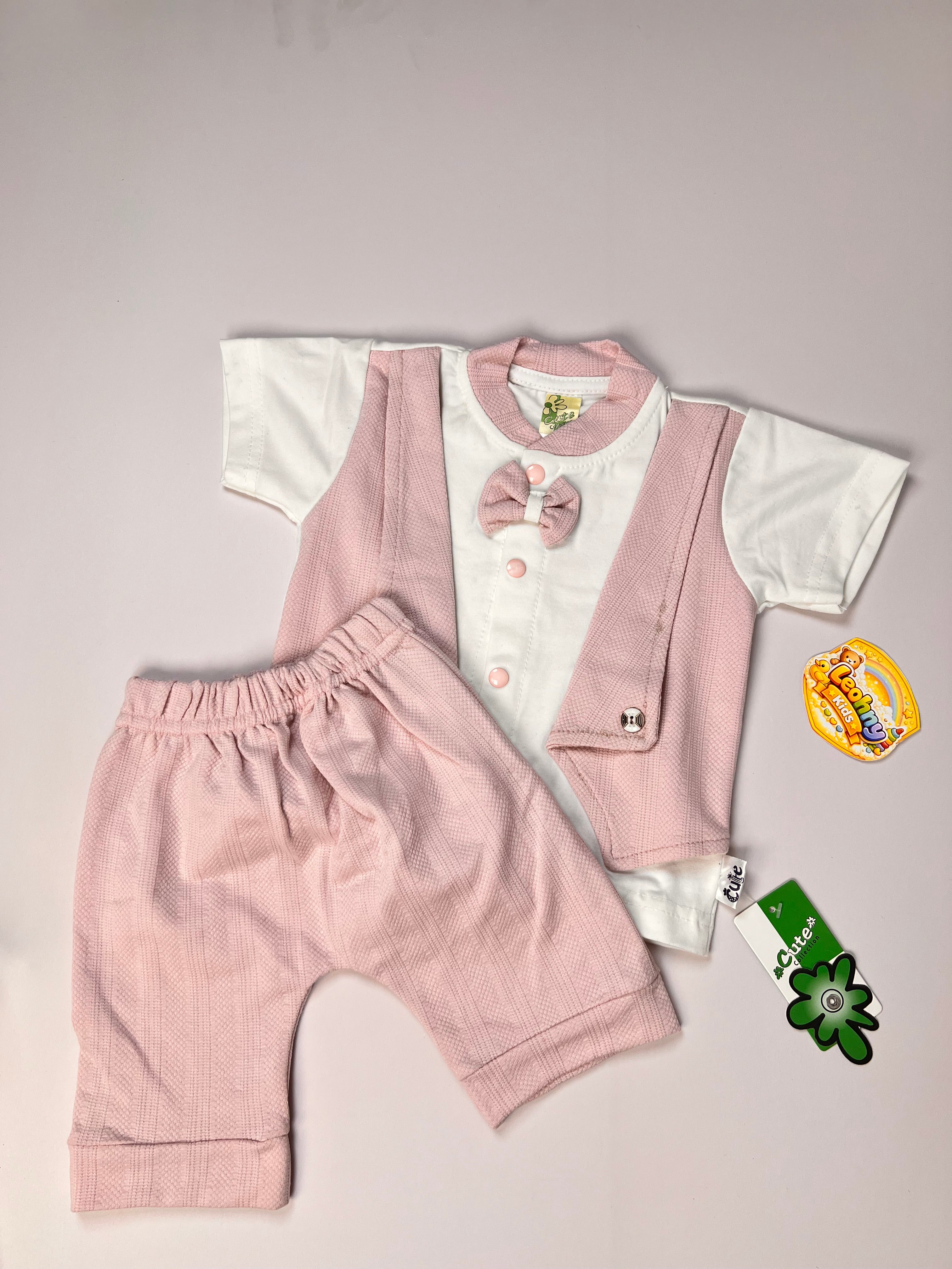 Baby Boys 2-Piece "Little Gentleman" Waistcoat & Bowtie Suit Set