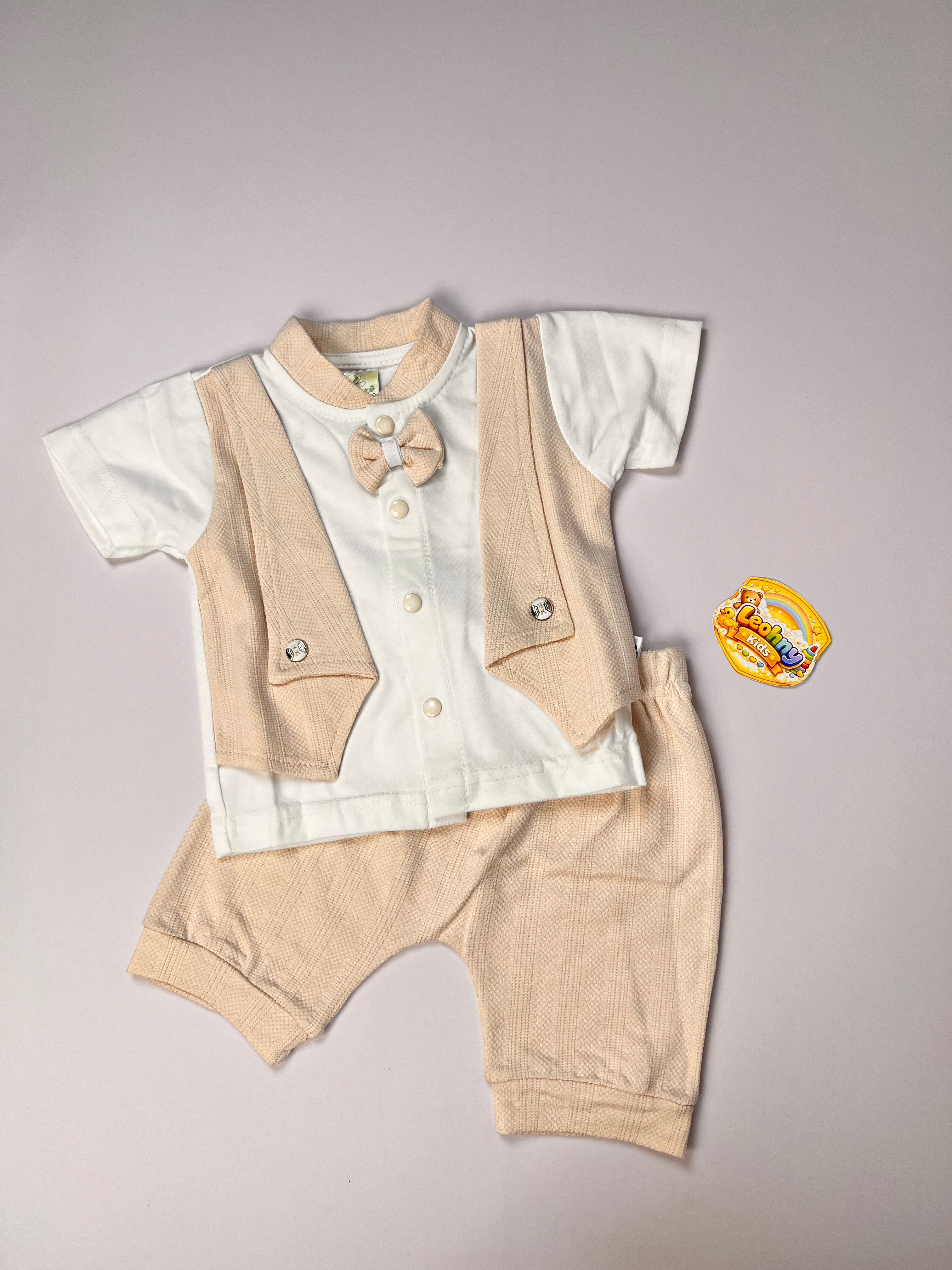 Baby Boys 2-Piece "Little Gentleman" Waistcoat & Bowtie Suit Set