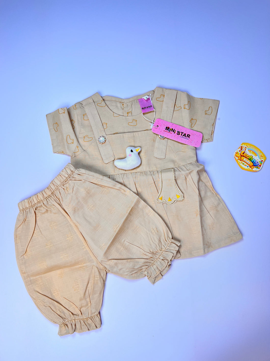 Baby Girls 2-Piece "Pretty Duckling" Summer Frock & Bloomer Set