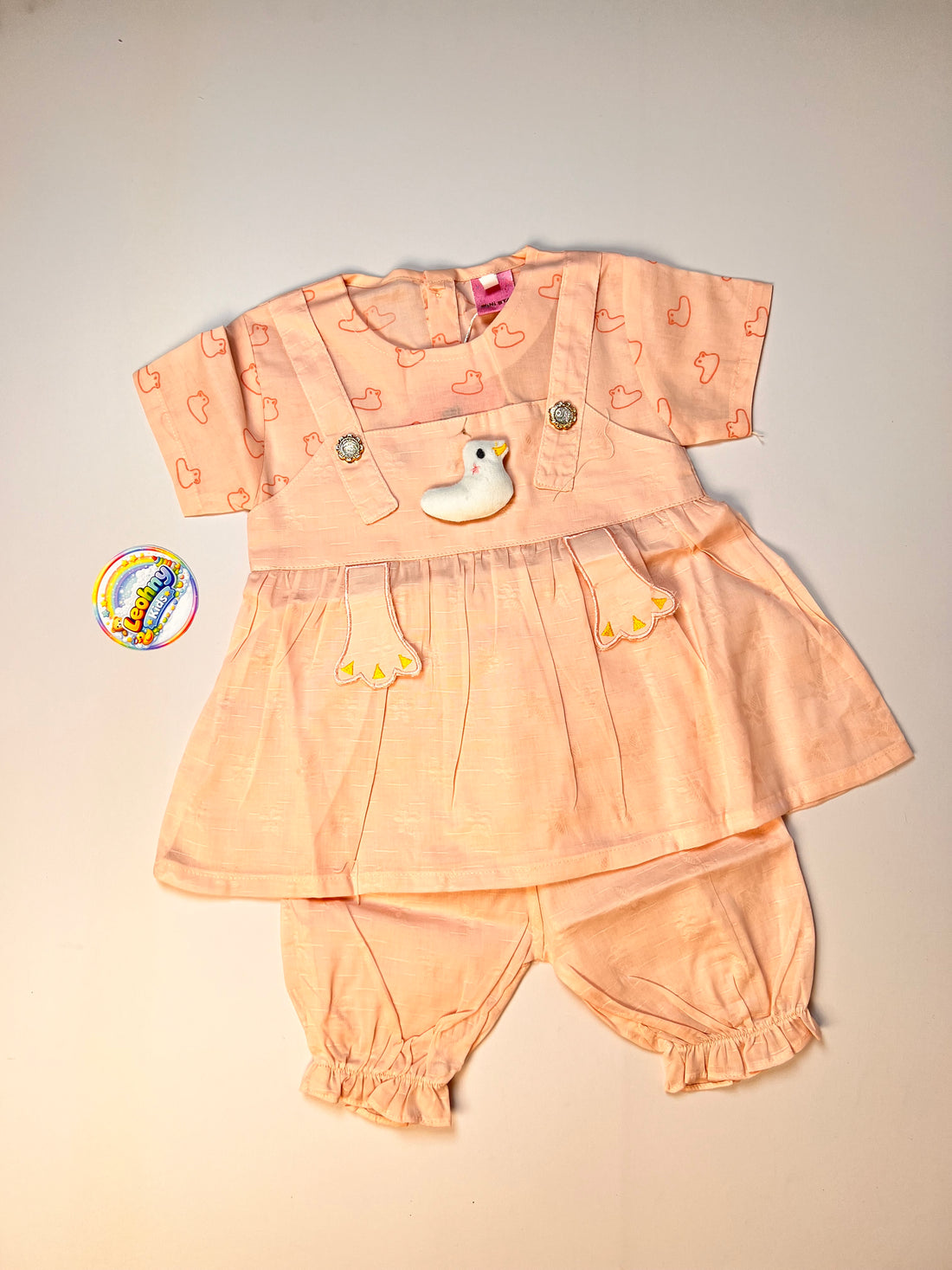 Baby Girls 2-Piece "Pretty Duckling" Summer Frock & Bloomer Set