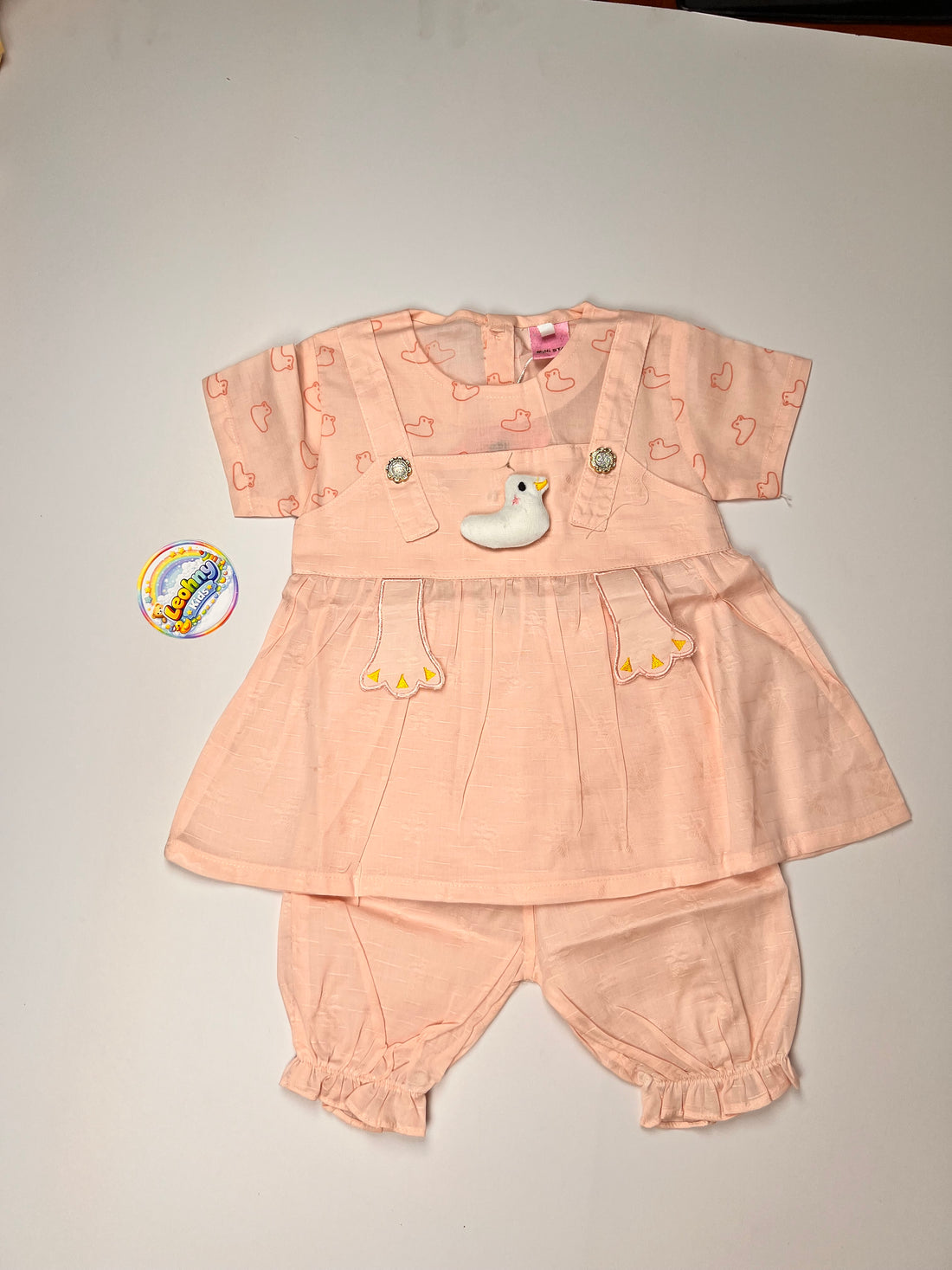 Baby Girls 2-Piece "Pretty Duckling" Summer Frock & Bloomer Set