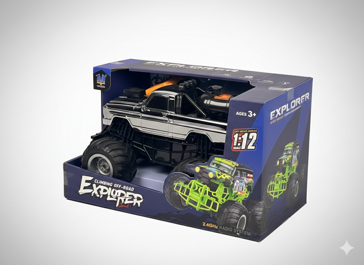 2.4GHz Radio Control Explorer Monster Truck – Climbing Off-Road RC Car for Kids (Age 3+)