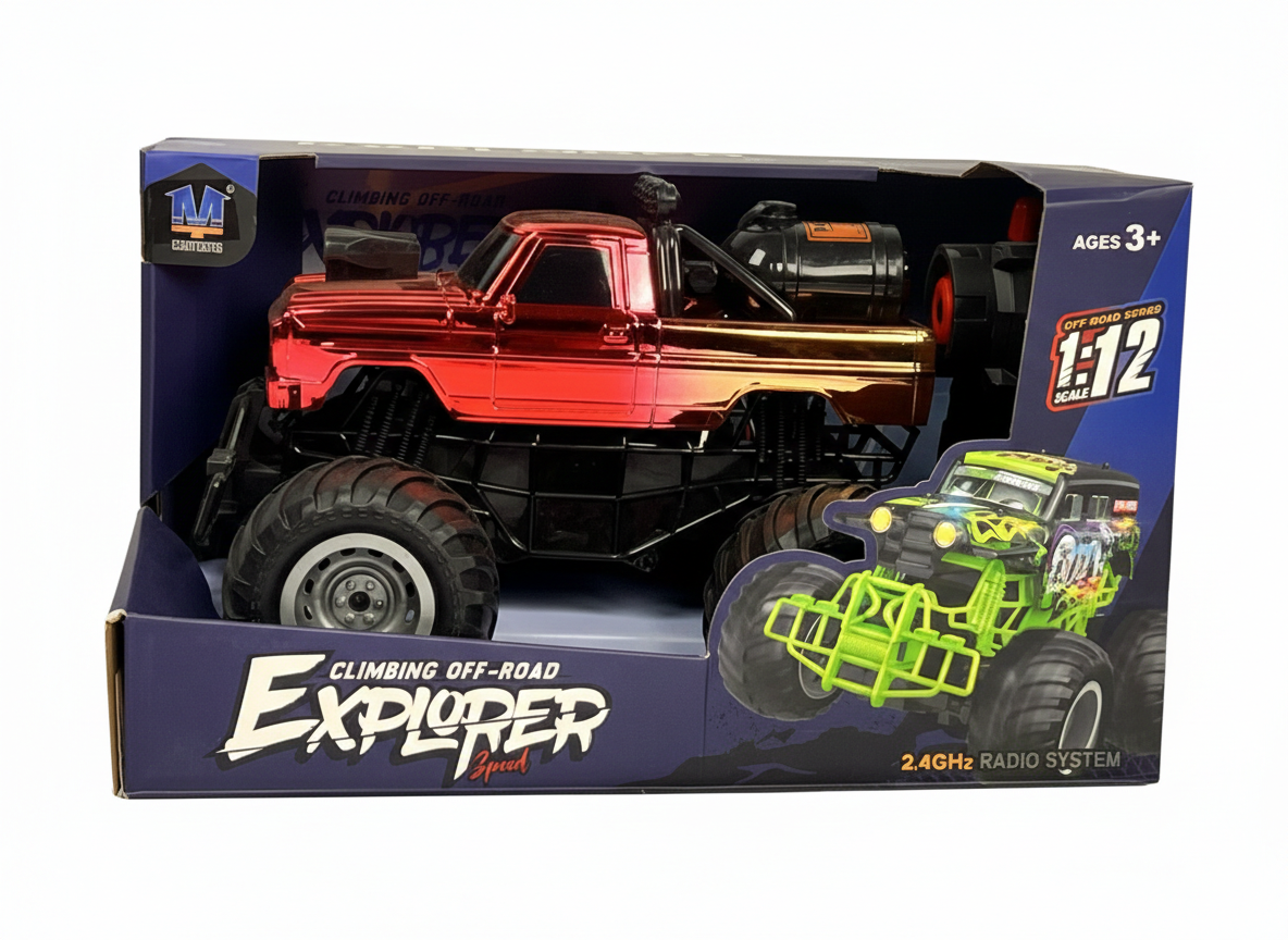 2.4GHz Radio Control Explorer Monster Truck – Climbing Off-Road RC Car for Kids (Age 3+)