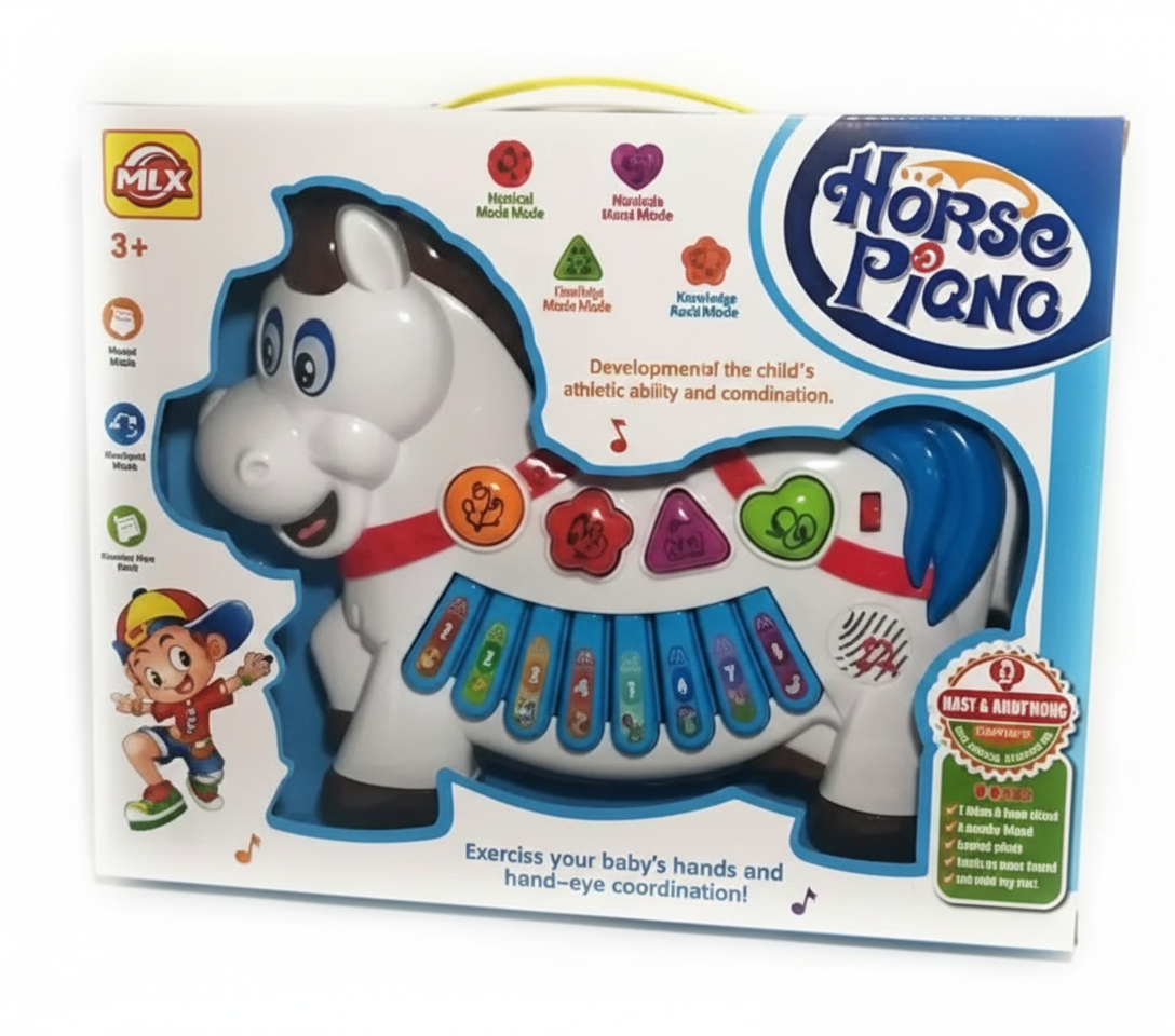 Horse Piano Musical Learning Toy for Kids – Educational Sound & Light Toy (3+ Years)