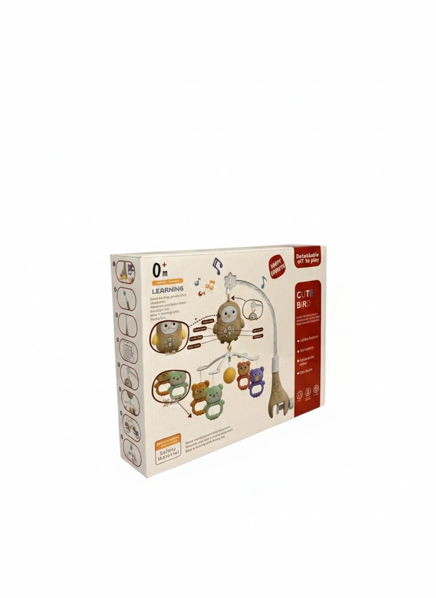 Cute Bird Baby Crib Mobile with Music & Remote Control – Rotating Hanging Rattle Toy (0+ Months)