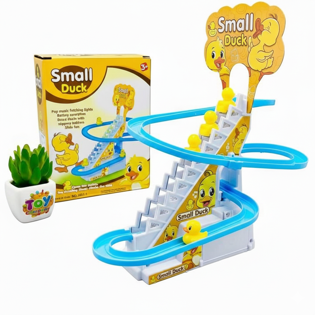 Small Duck Climbing Stairs Toy – Musical Electric Duck Track Set (3+ Years)