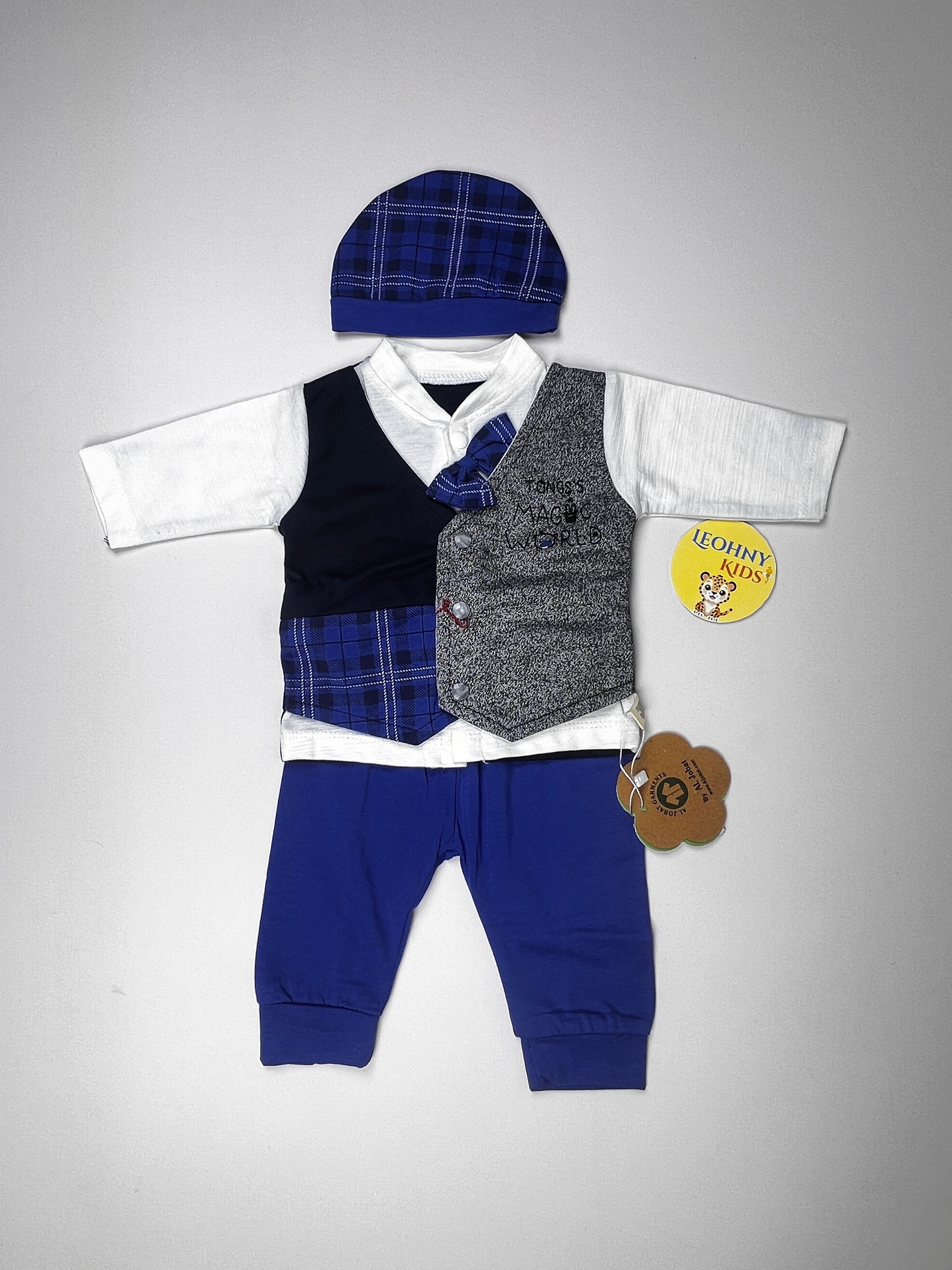Baby Boys 4-Piece "Magic World" Formal Suit Set with Cap (Full Sleeves)