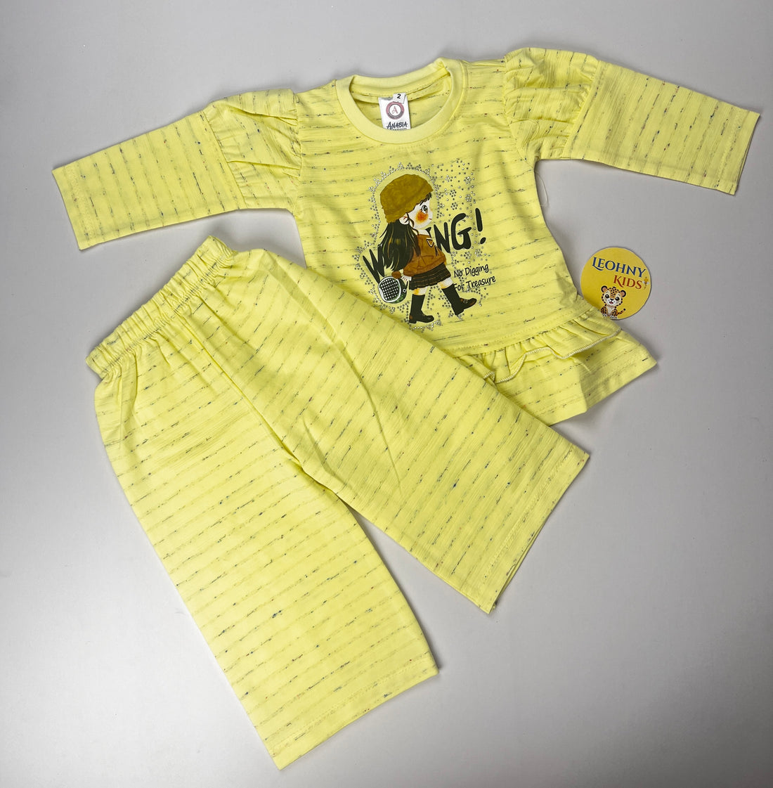 Girls 2 Pcs Frill Peplum Suit – Mint Green (Full Sleeves)