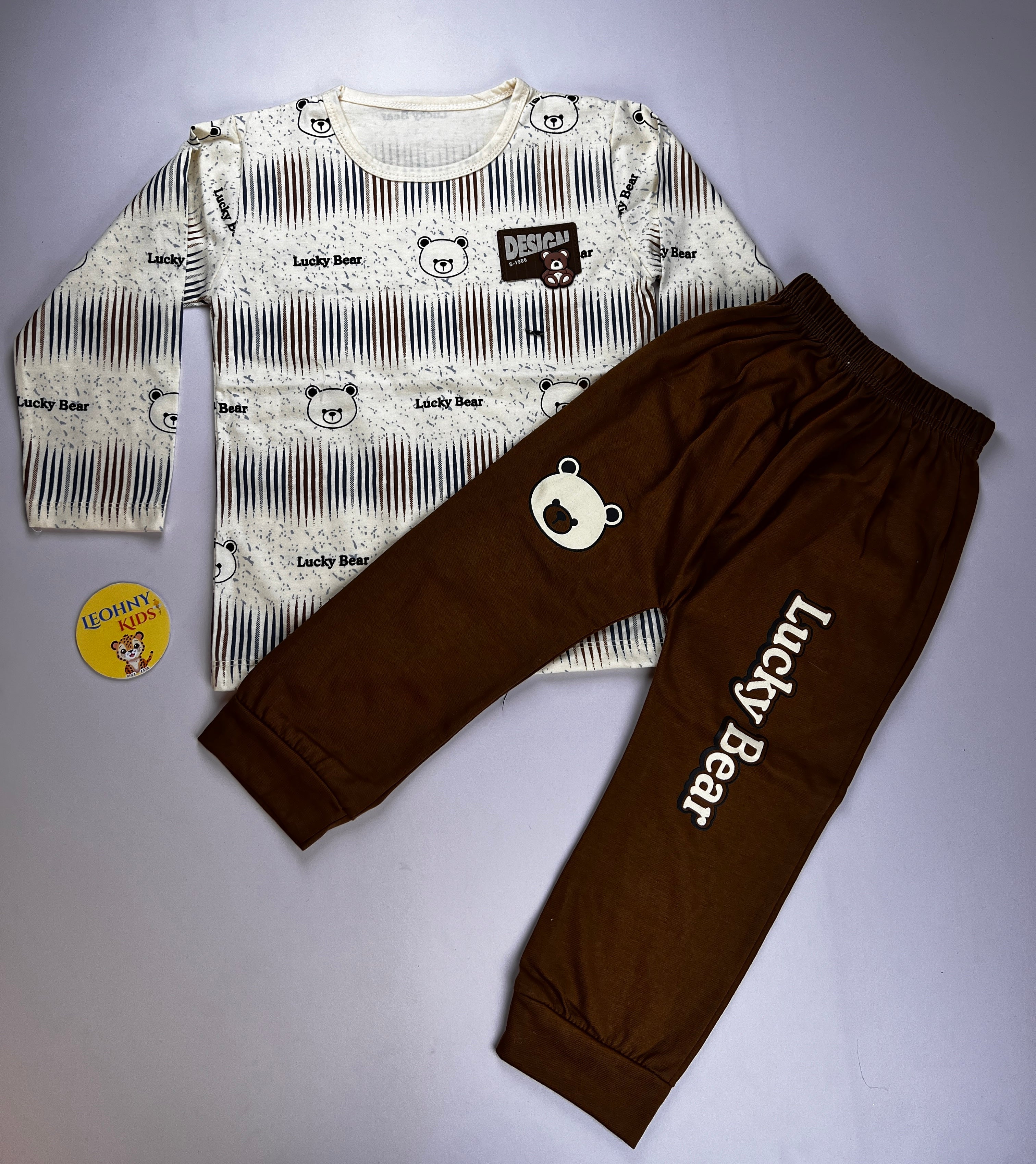 "Lucky Bear" 2-Piece Graphic Jogger Set