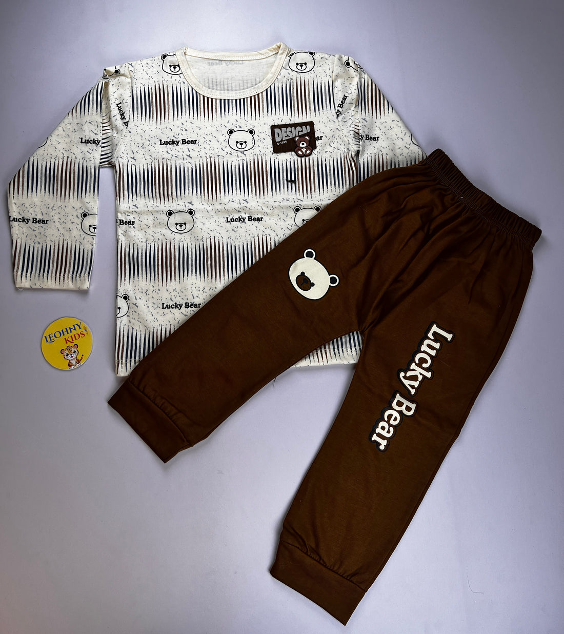 "Lucky Bear" 2-Piece Graphic Jogger Set