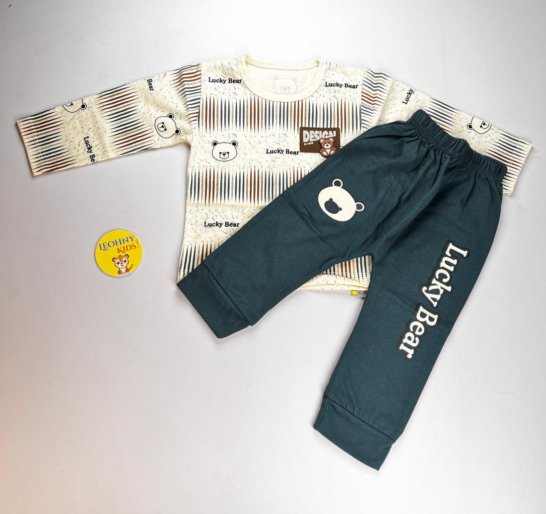 "Lucky Bear" 2-Piece Graphic Jogger Set