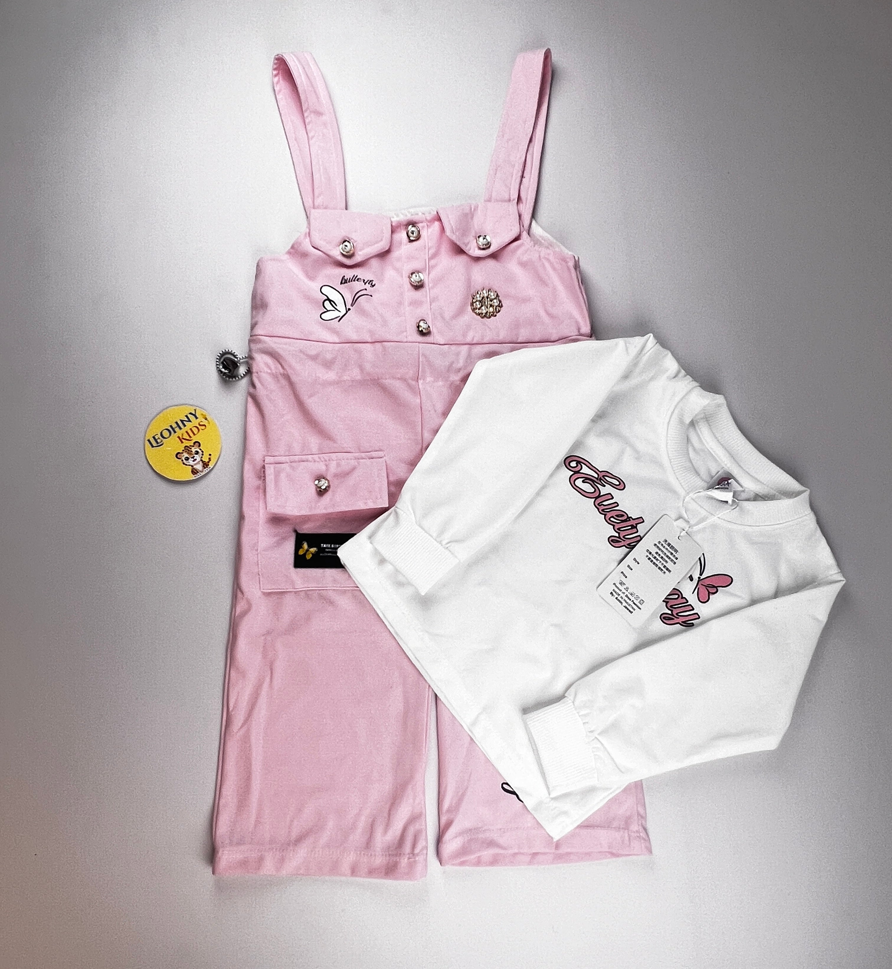 "Baby Love" 2-Piece Weschid Pinafore & Blouse Set