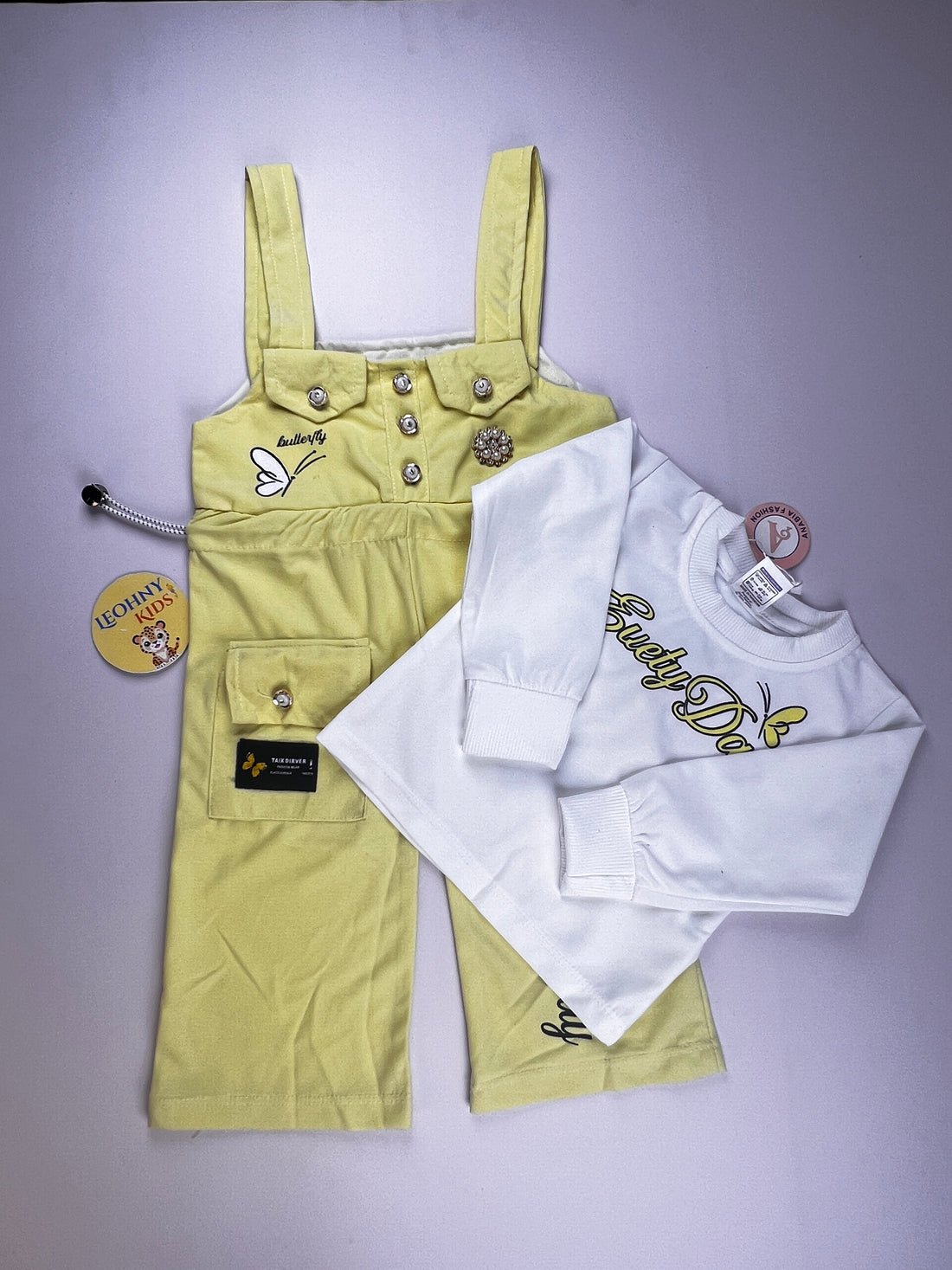 "Baby Love" 2-Piece Weschid Pinafore & Blouse Set