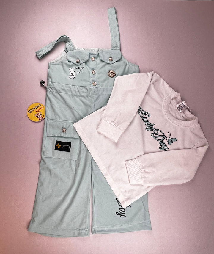 "Baby Love" 2-Piece Weschid Pinafore & Blouse Set