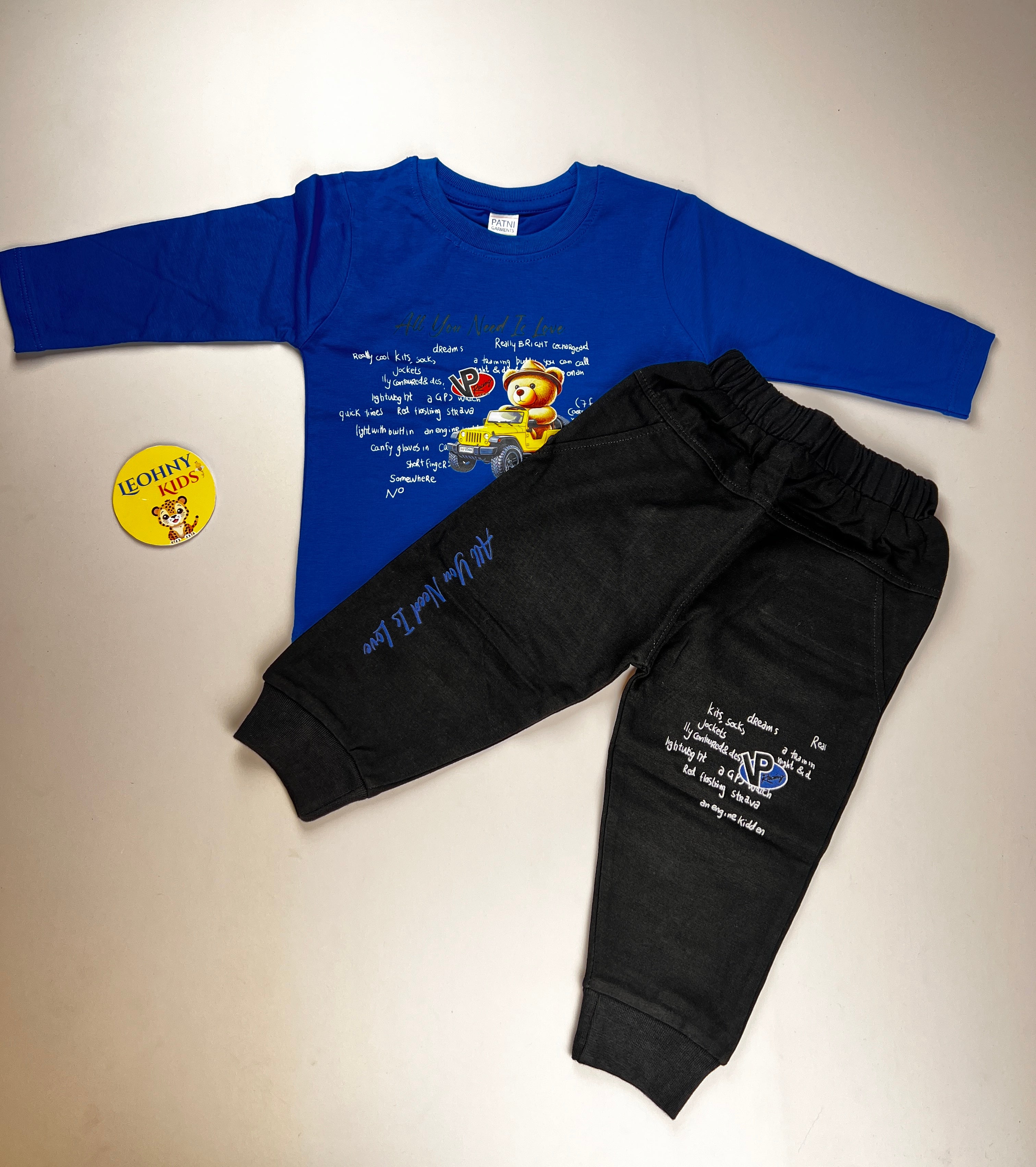 "Adventure Jeep" 2-Piece Jogger Set – Teal & Black