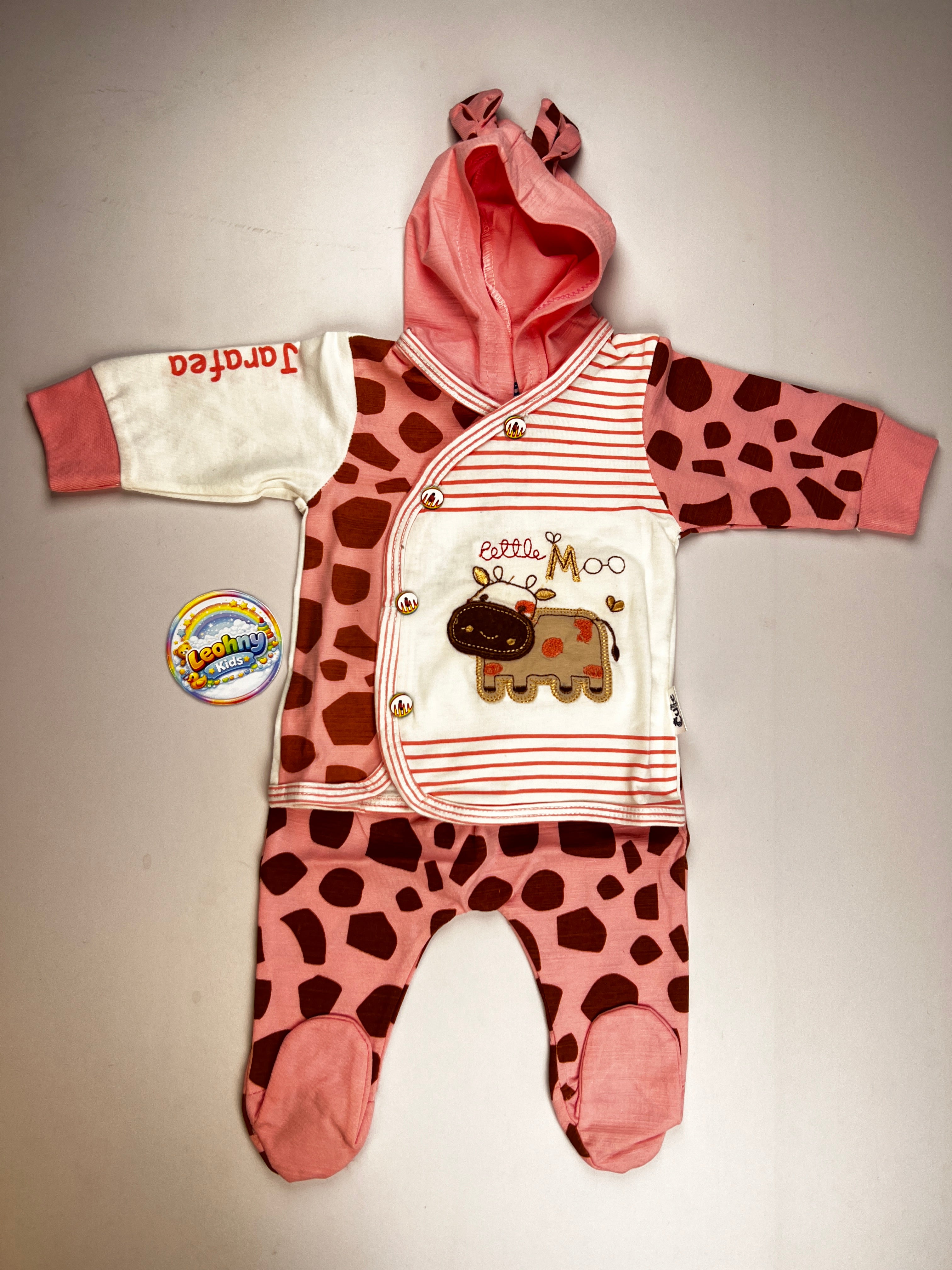 2-Piece Baby Set – Hooded Wrap Romper & Footed Joggers