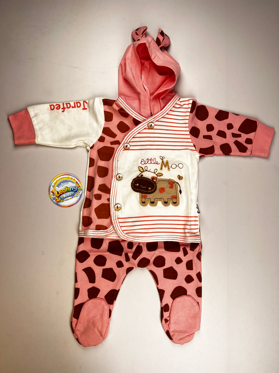 2-Piece Baby Set – Hooded Wrap Romper & Footed Joggers