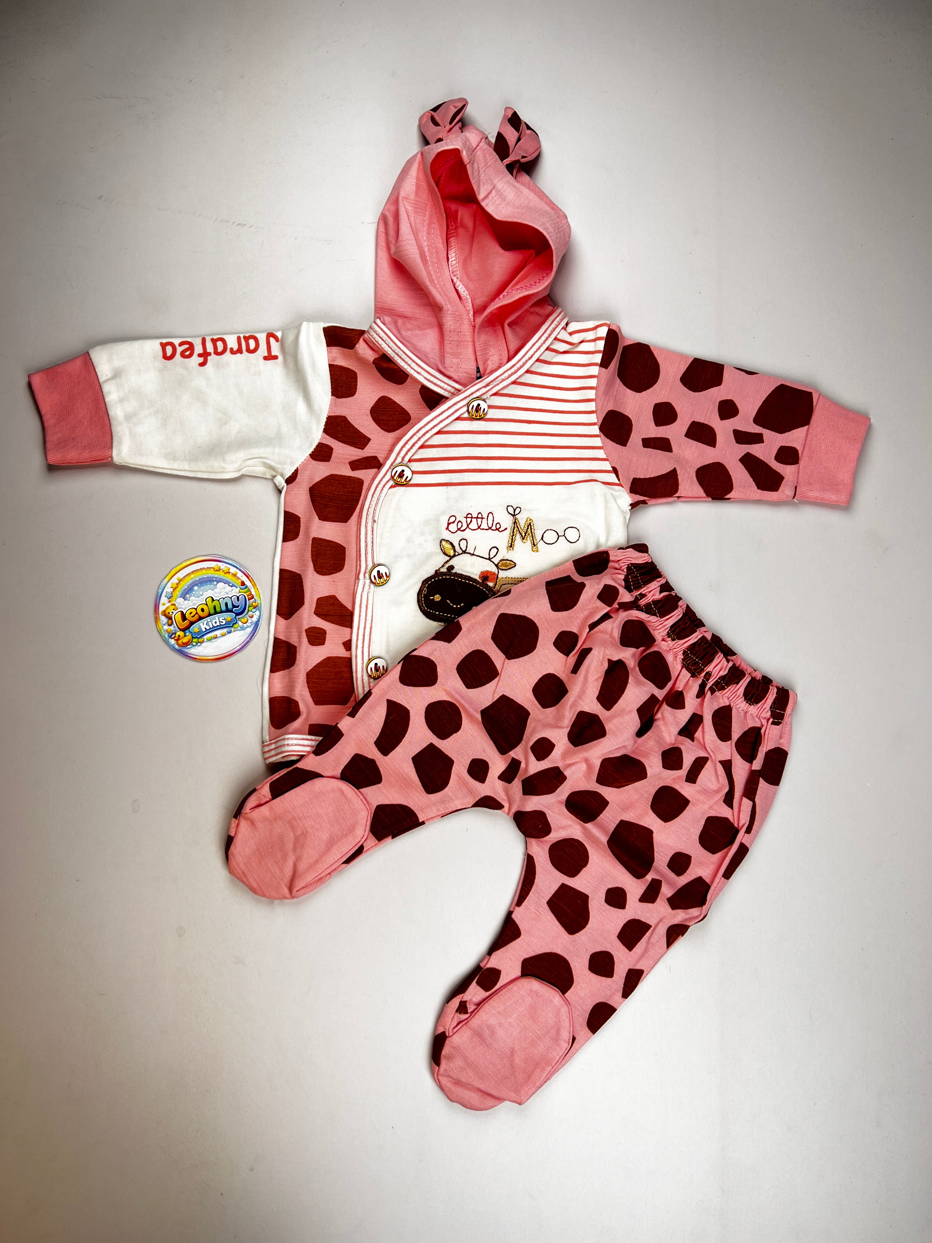 2-Piece Baby Set – Hooded Wrap Romper & Footed Joggers