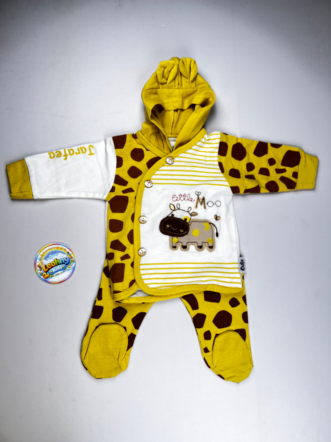 2-Piece Baby Set – Hooded Wrap Romper & Footed Joggers