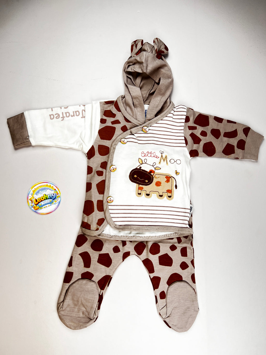2-Piece Baby Set – Hooded Wrap Romper & Footed Joggers