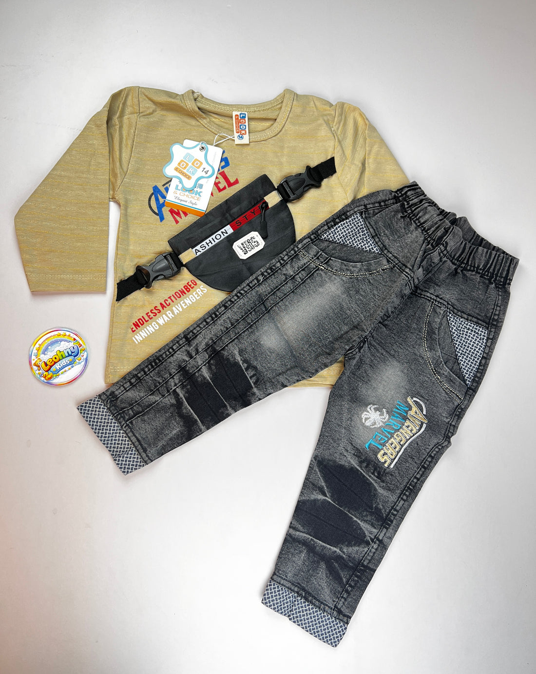 Boys 2 Pcs "Captain America Avenger" Suit with Crossbody Bag (Full Sleeves)