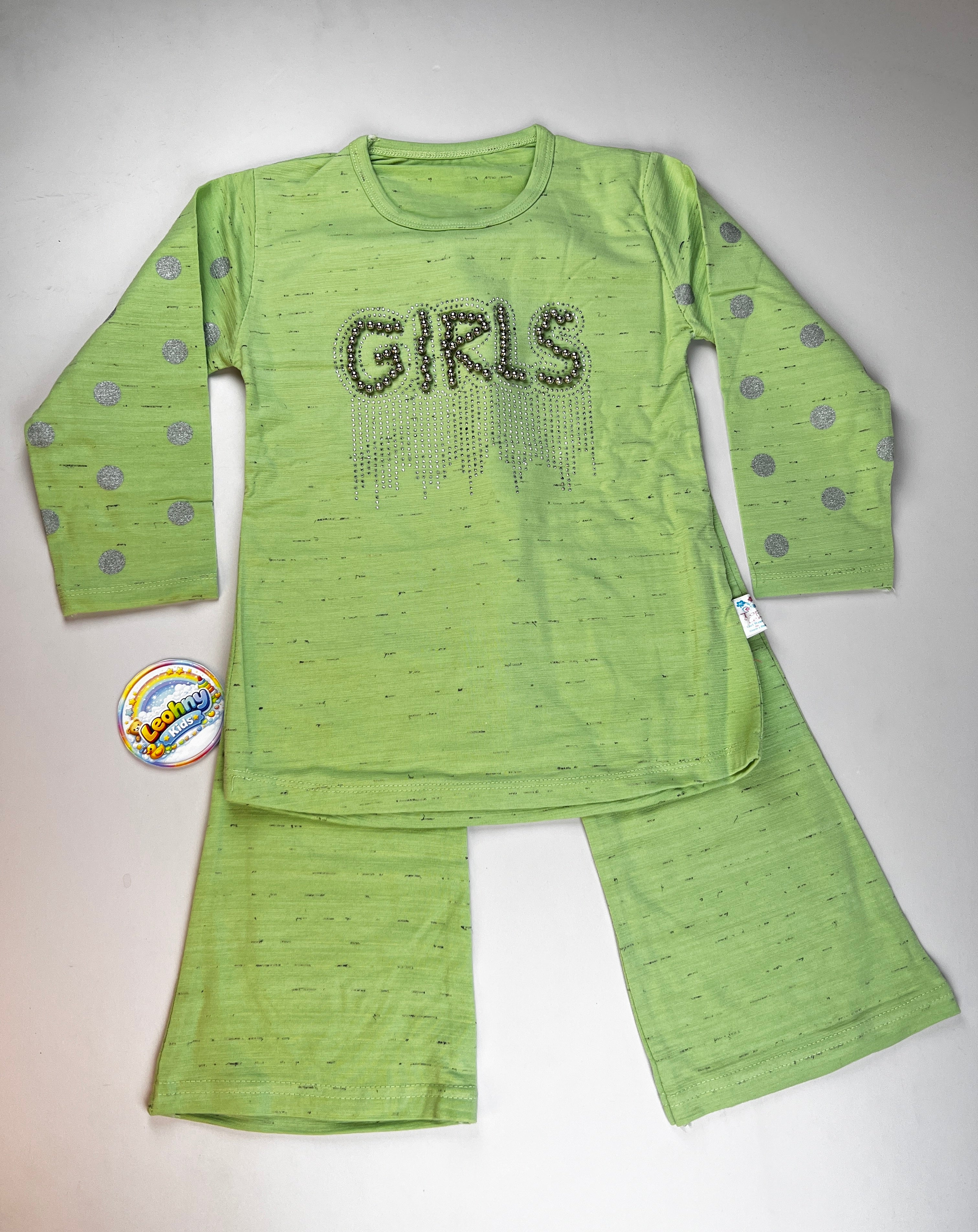 "GIRLS" Embellished 2-Piece Lounge Set