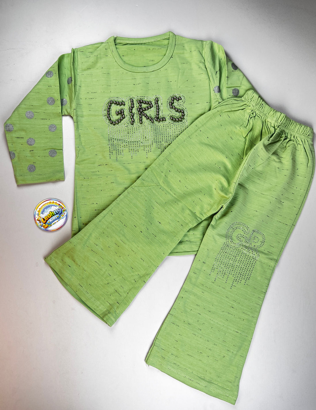 "GIRLS" Embellished 2-Piece Lounge Set