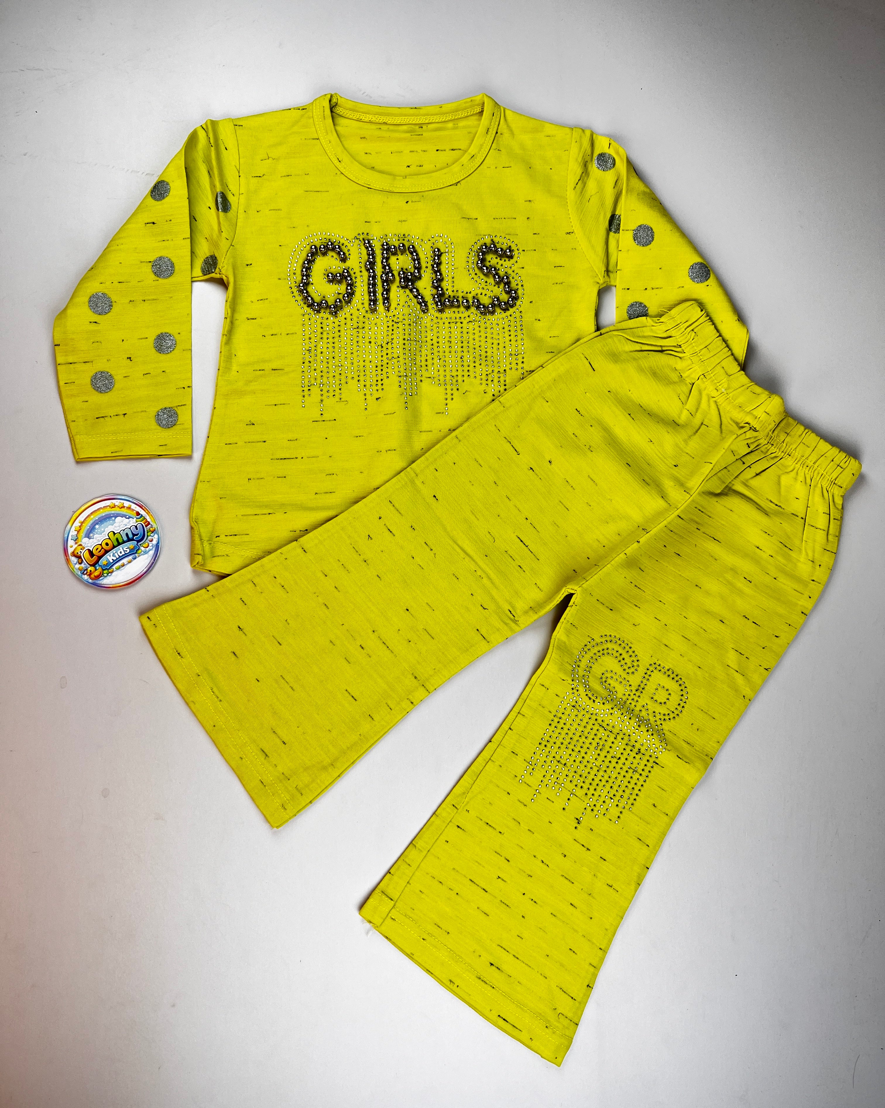 "GIRLS" Embellished 2-Piece Lounge Set