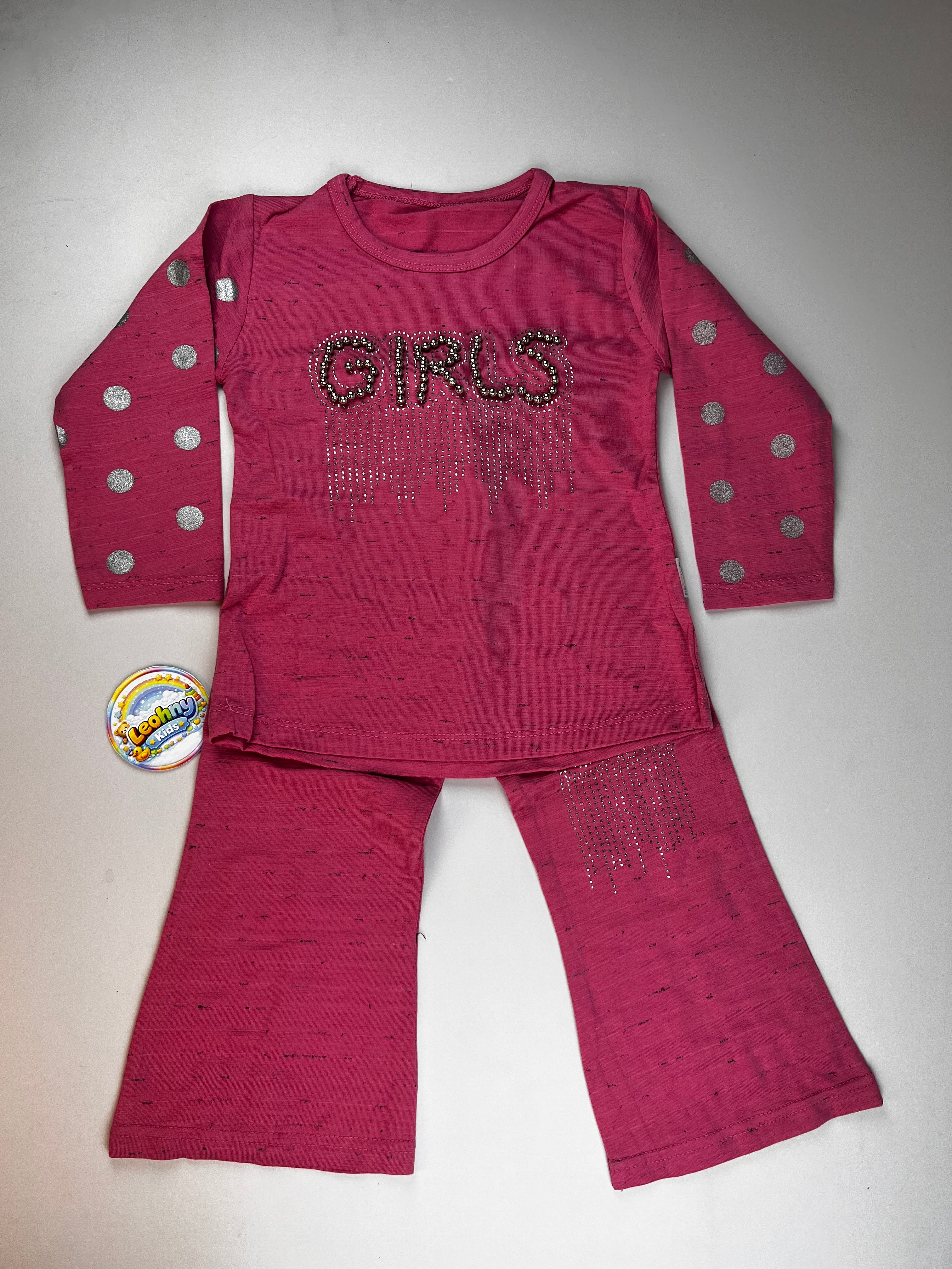 "GIRLS" Embellished 2-Piece Lounge Set