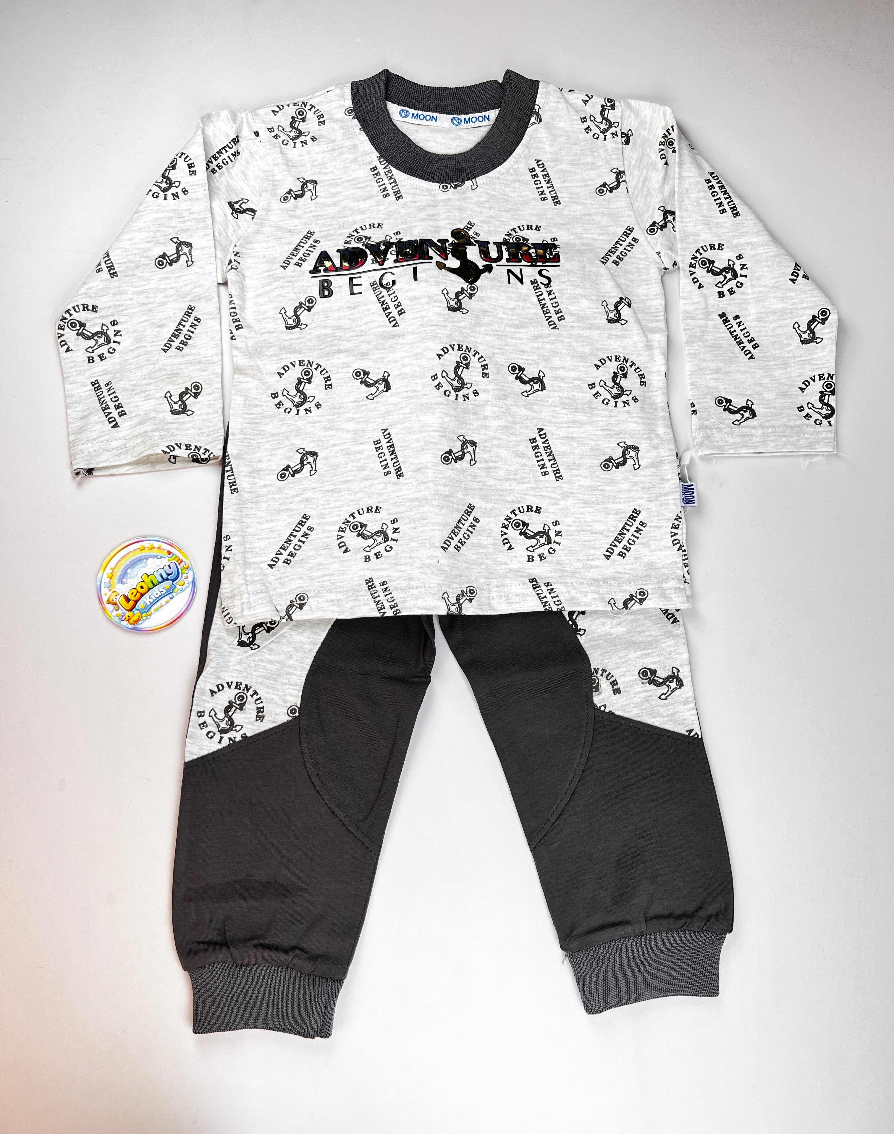 Boys 2 Pcs "Adventure Begins" Scooter Suit (Full Sleeves)