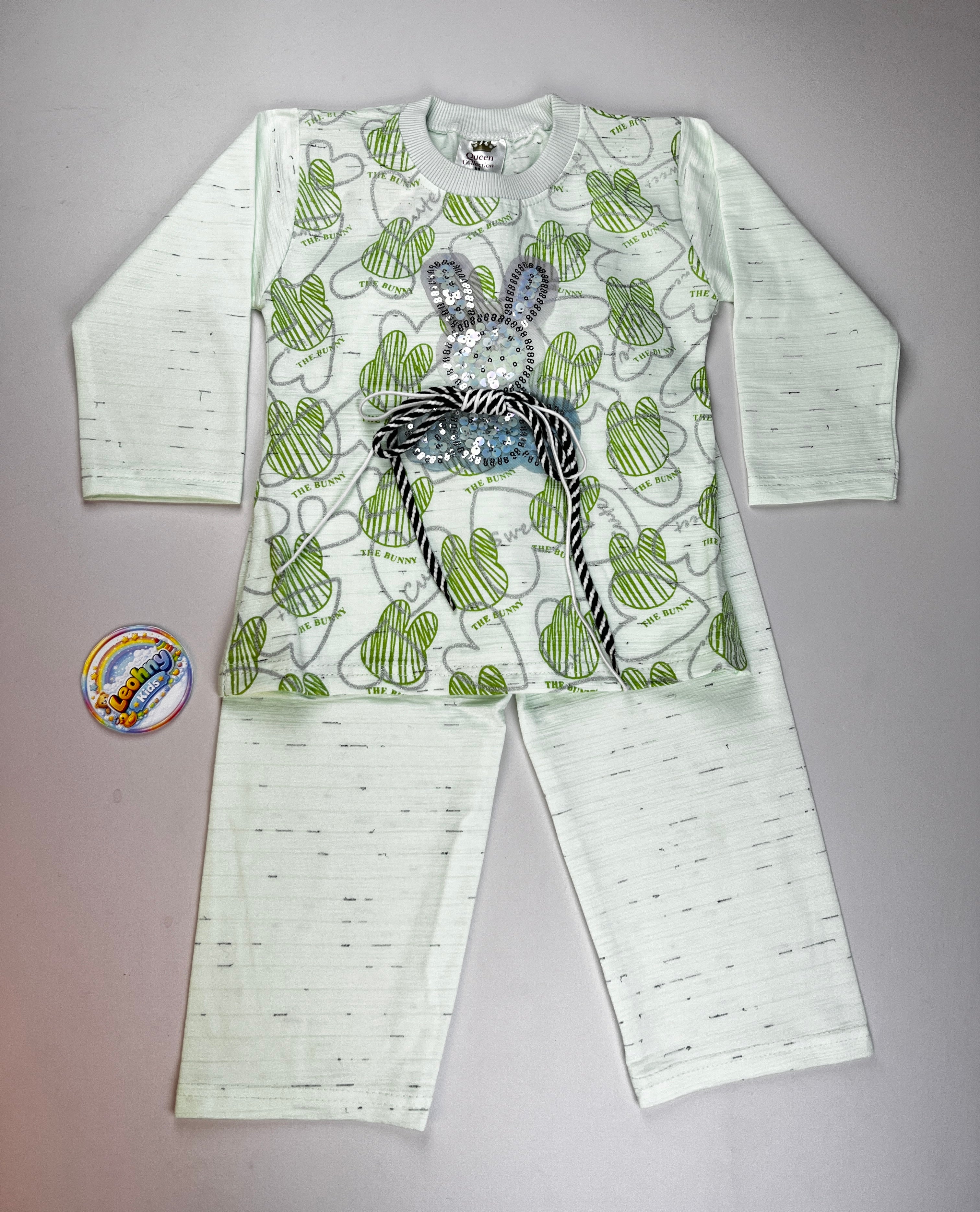 "The Bunny" 2-Piece Sequin & Slub Lounge Set