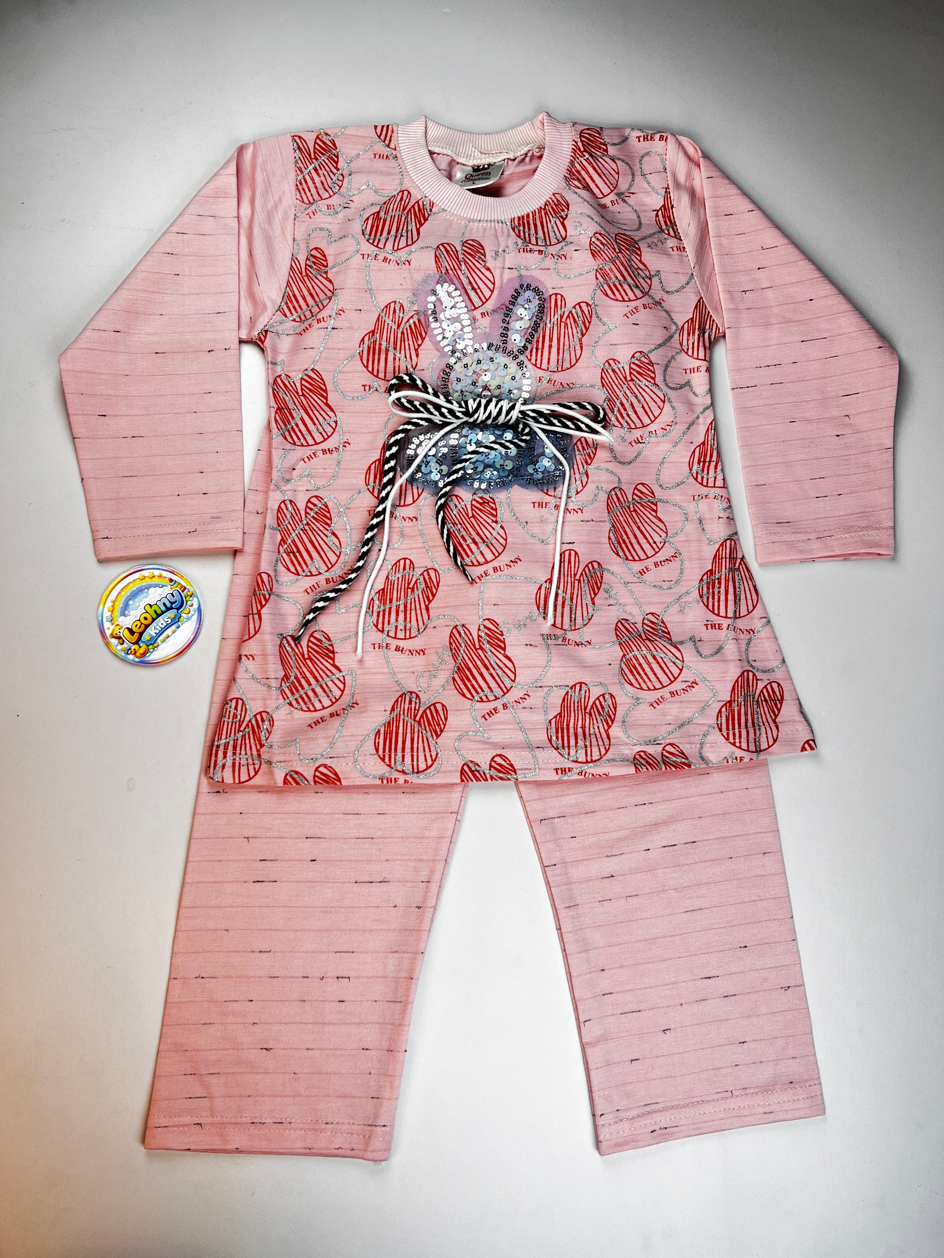 "The Bunny" 2-Piece Sequin & Slub Lounge Set