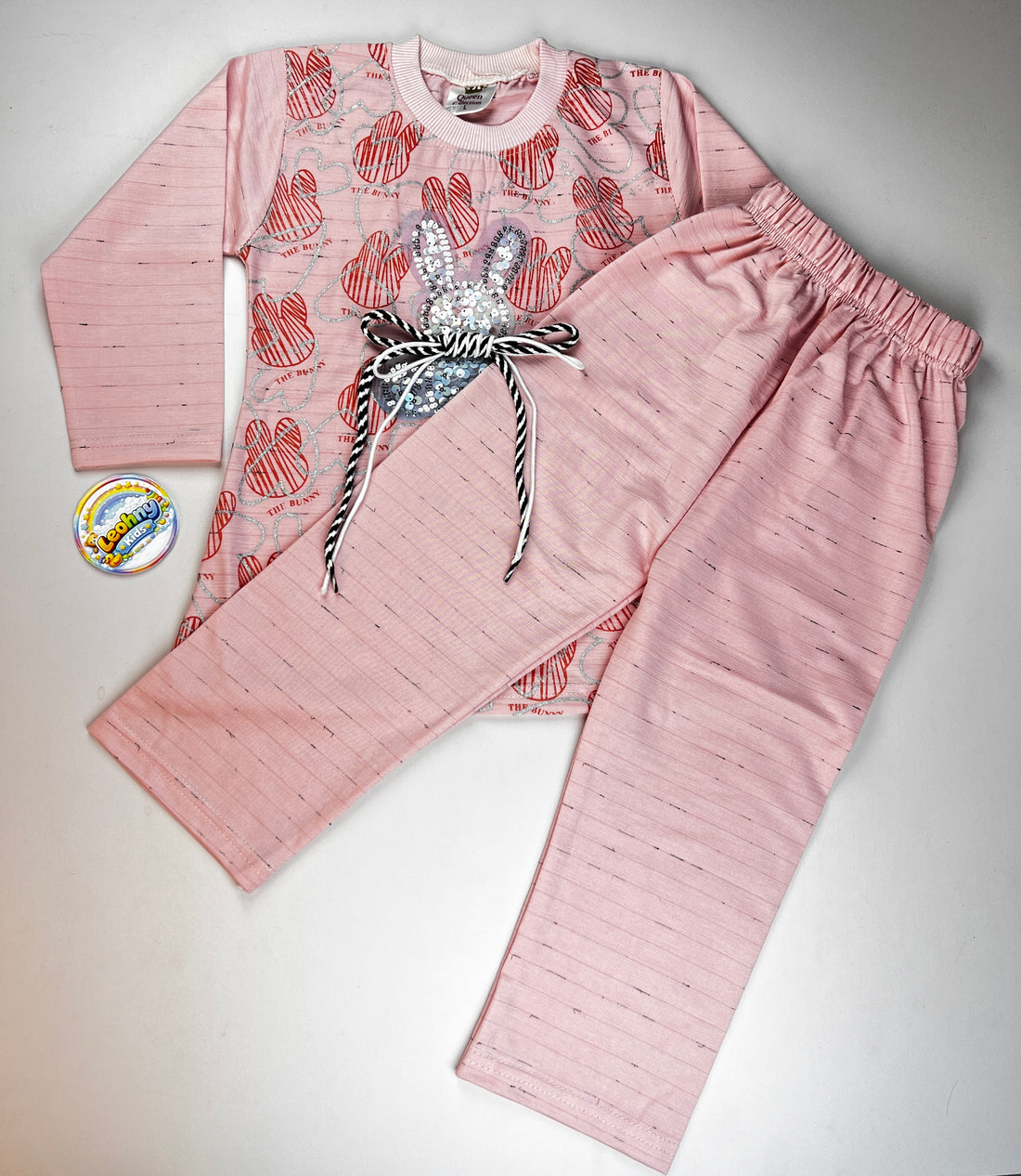 "The Bunny" 2-Piece Sequin & Slub Lounge Set