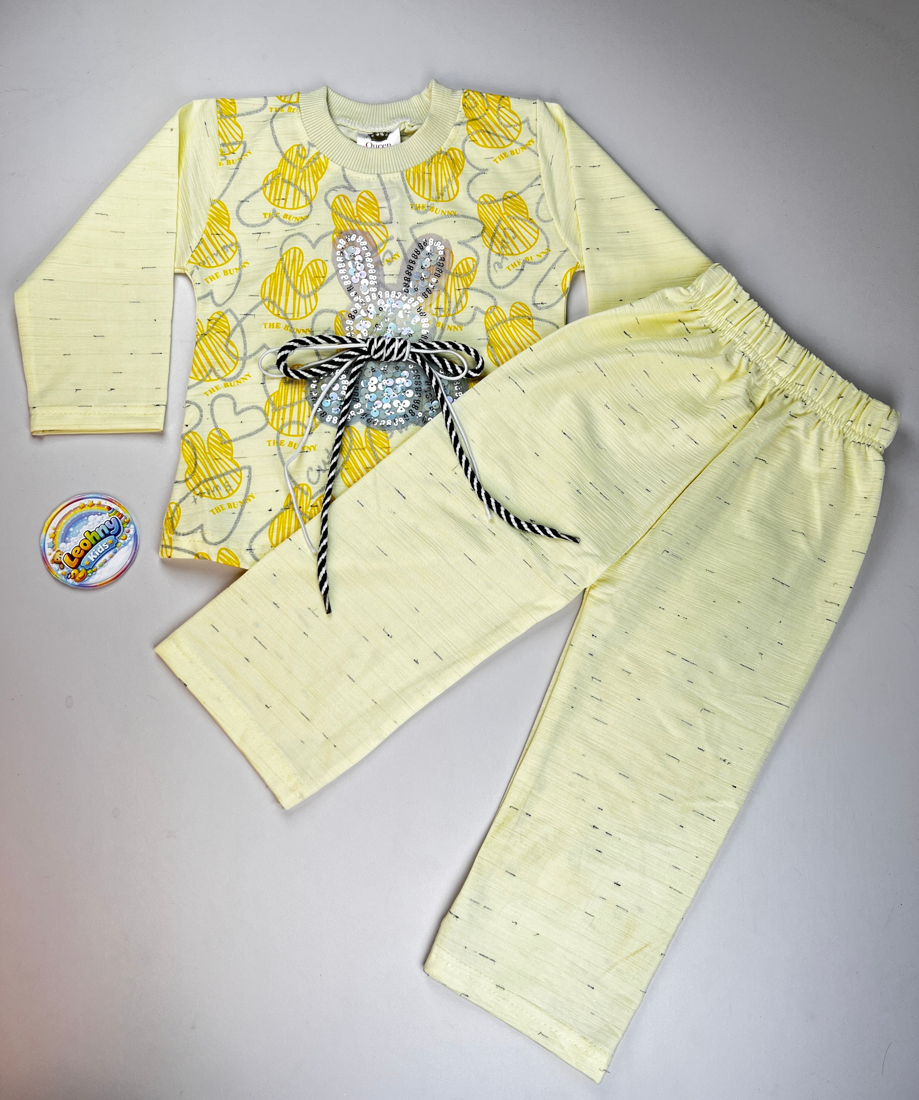 "The Bunny" 2-Piece Sequin & Slub Lounge Set